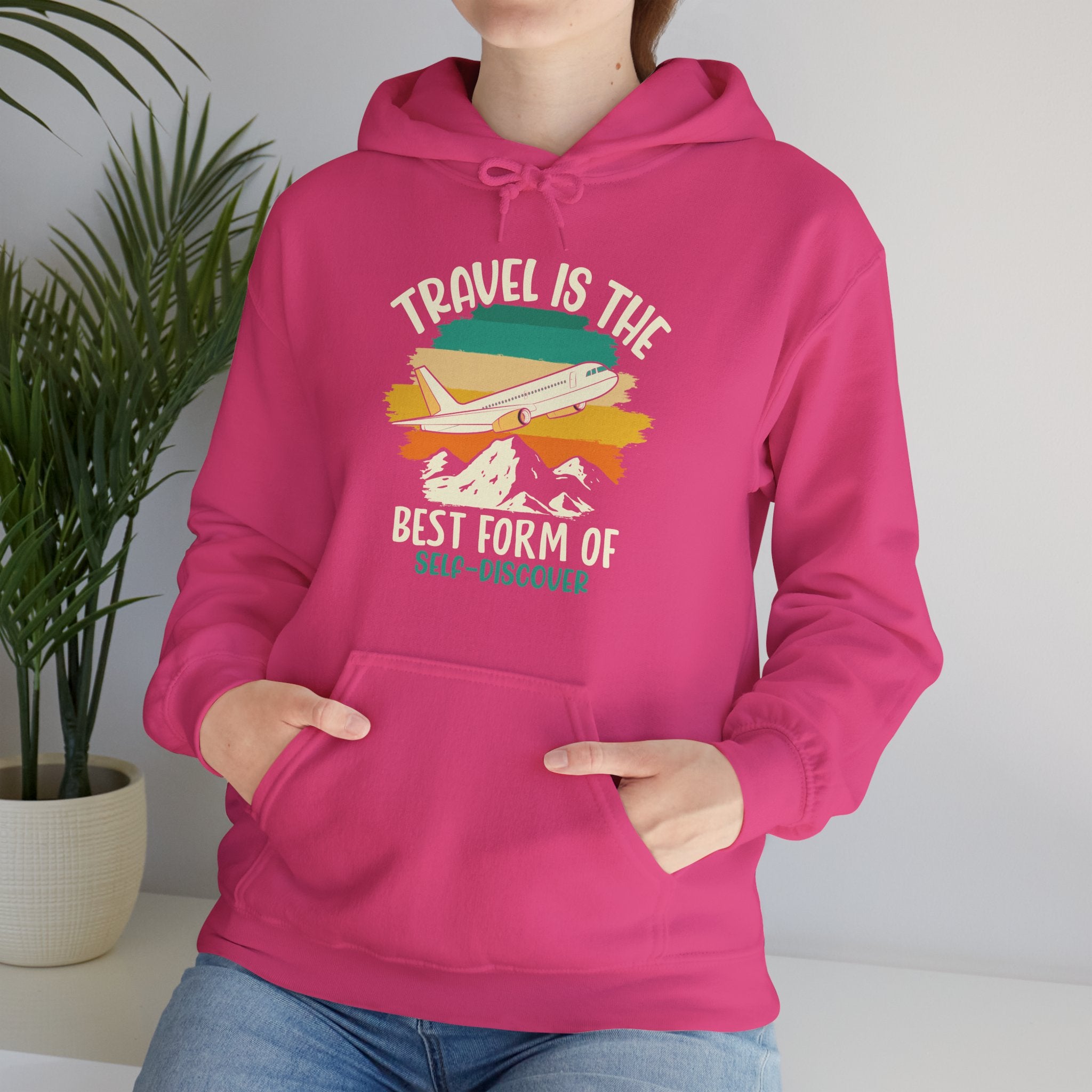 Travel is the best form of Discovery Unisex Heavy Blend™ Hoodie Sweatshirt