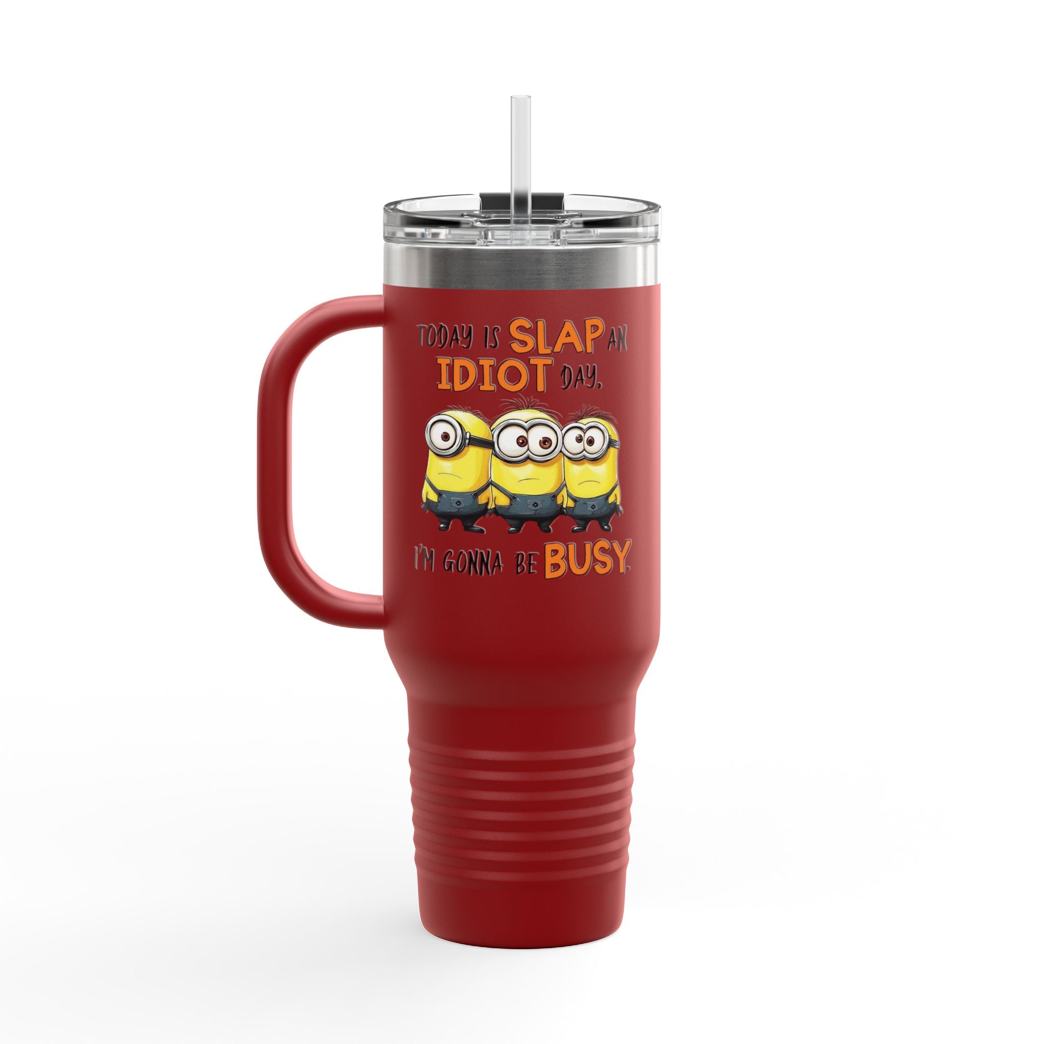 Funny Minion Insulated Travel Mug, 40oz - Great for Work, Gifting, or Celebrations, Large Coffee Cup, Novelty Tea Tumbler, Unique Traveler