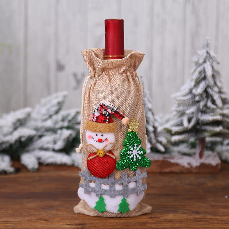 Christmas Wine Bottle Cover – Gnome or Santa Hat Decoration | Festive Holiday Table Décor, Gift Wrap Bag for Wine or Champagne