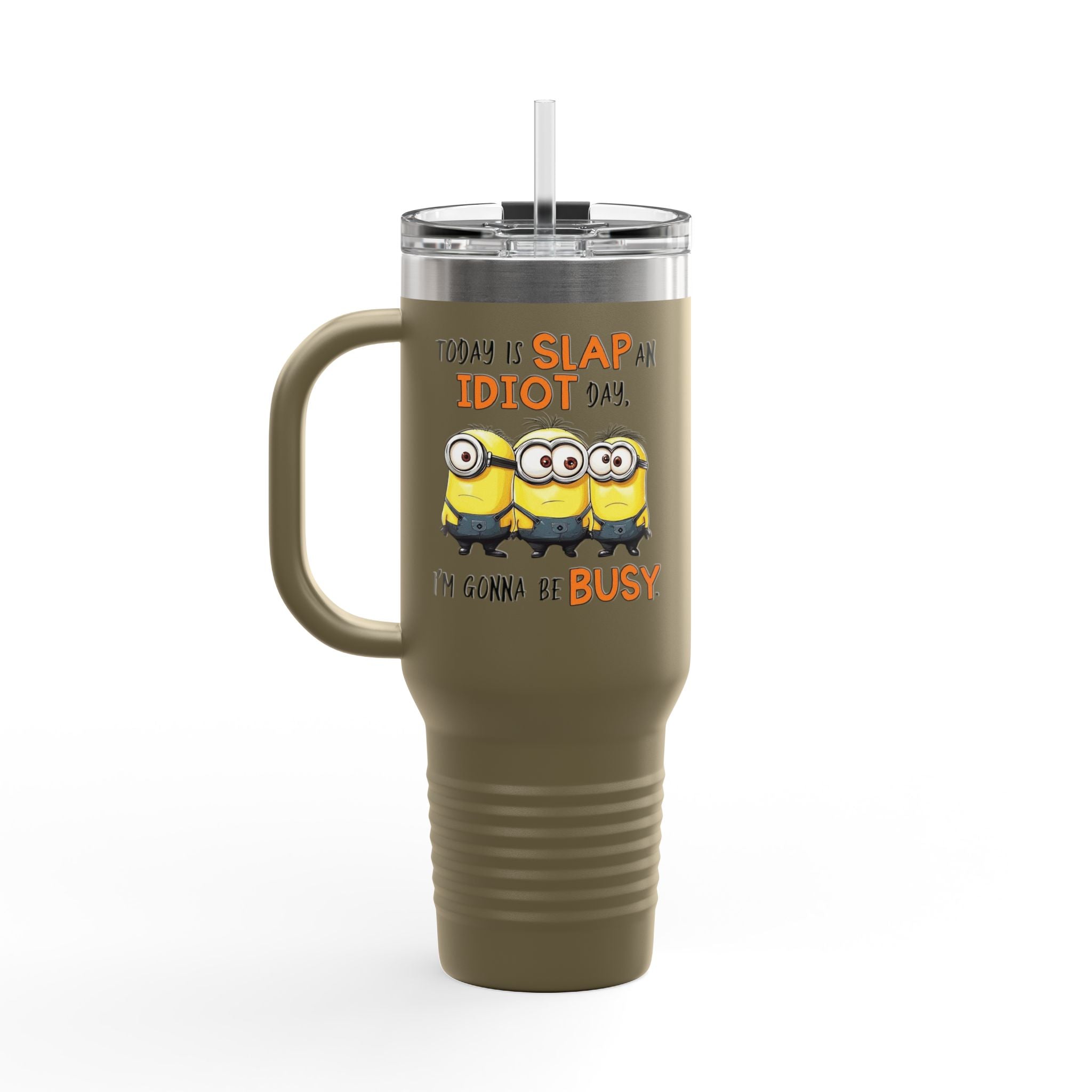 Funny Minion Insulated Travel Mug, 40oz - Great for Work, Gifting, or Celebrations, Large Coffee Cup, Novelty Tea Tumbler, Unique Traveler