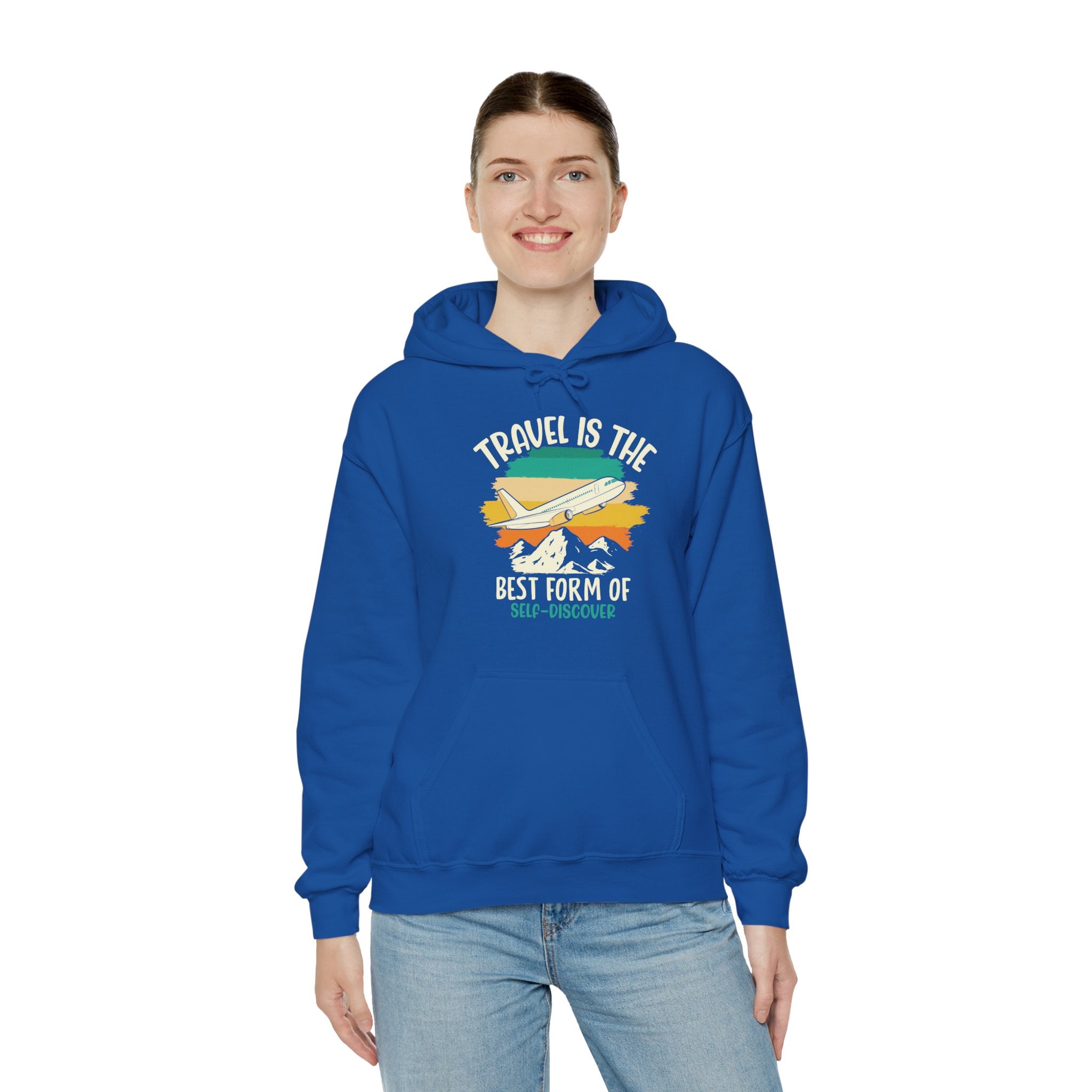 Travel is the best form of Discovery Unisex Heavy Blend™ Hoodie Sweatshirt