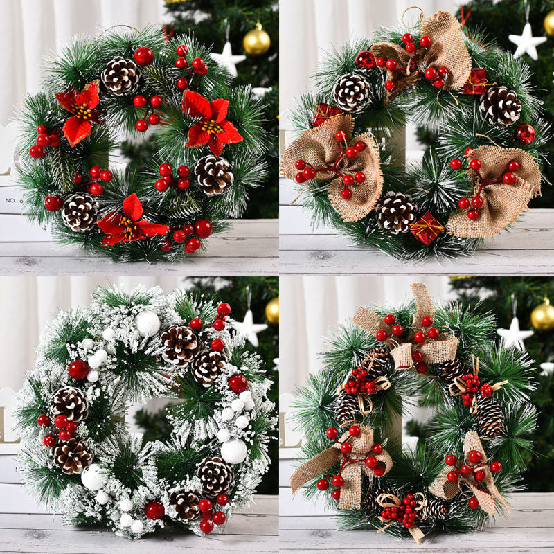Christmas Wreath – PVC Pinecone & Berry Door Décor | Holiday Wall or Fireplace Decoration, Multiple Styles Available (12.6")