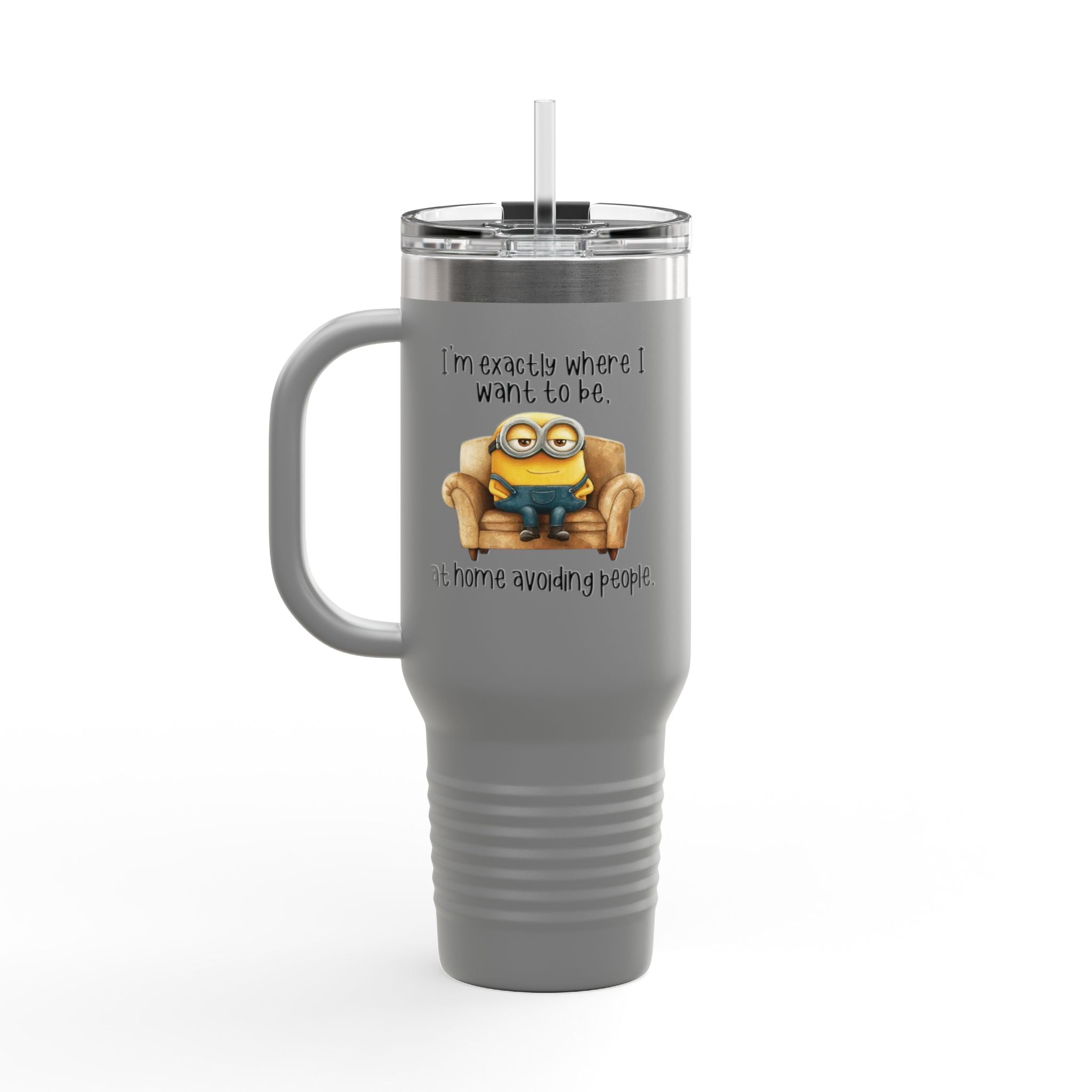 Fun Insulated Travel Mug - 40oz Adventure, Perfect for Coffee Lovers, Trending Gift for Minion Fans, Home & Outdoors Tumbler