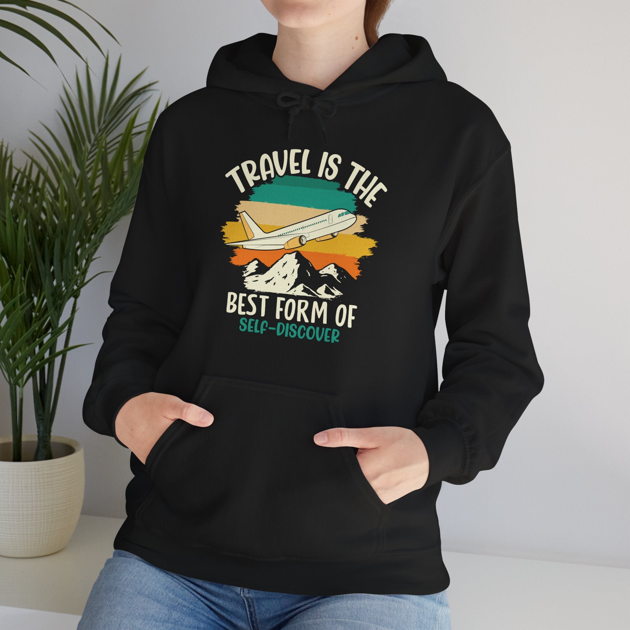 Travel is the best form of Discovery Unisex Heavy Blend™ Hoodie Sweatshirt