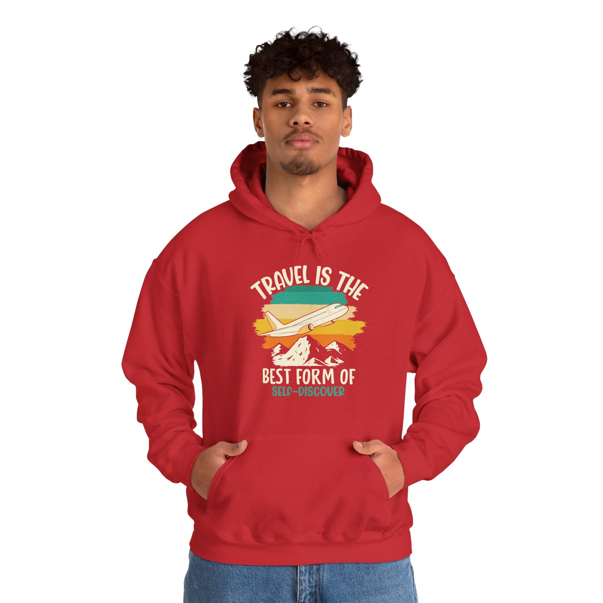 Travel is the best form of Discovery Unisex Heavy Blend™ Hoodie Sweatshirt