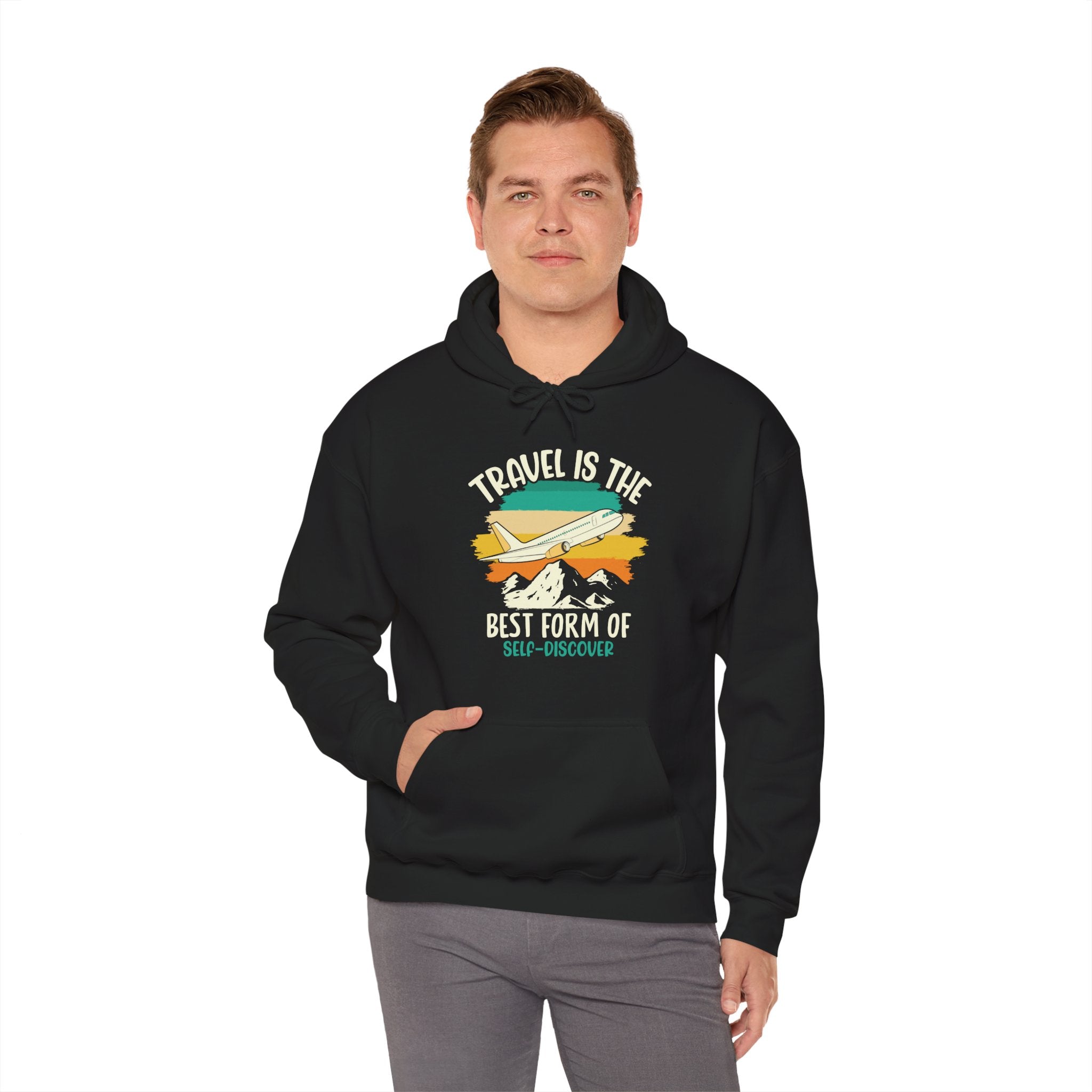 Travel is the best form of Discovery Unisex Heavy Blend™ Hoodie Sweatshirt