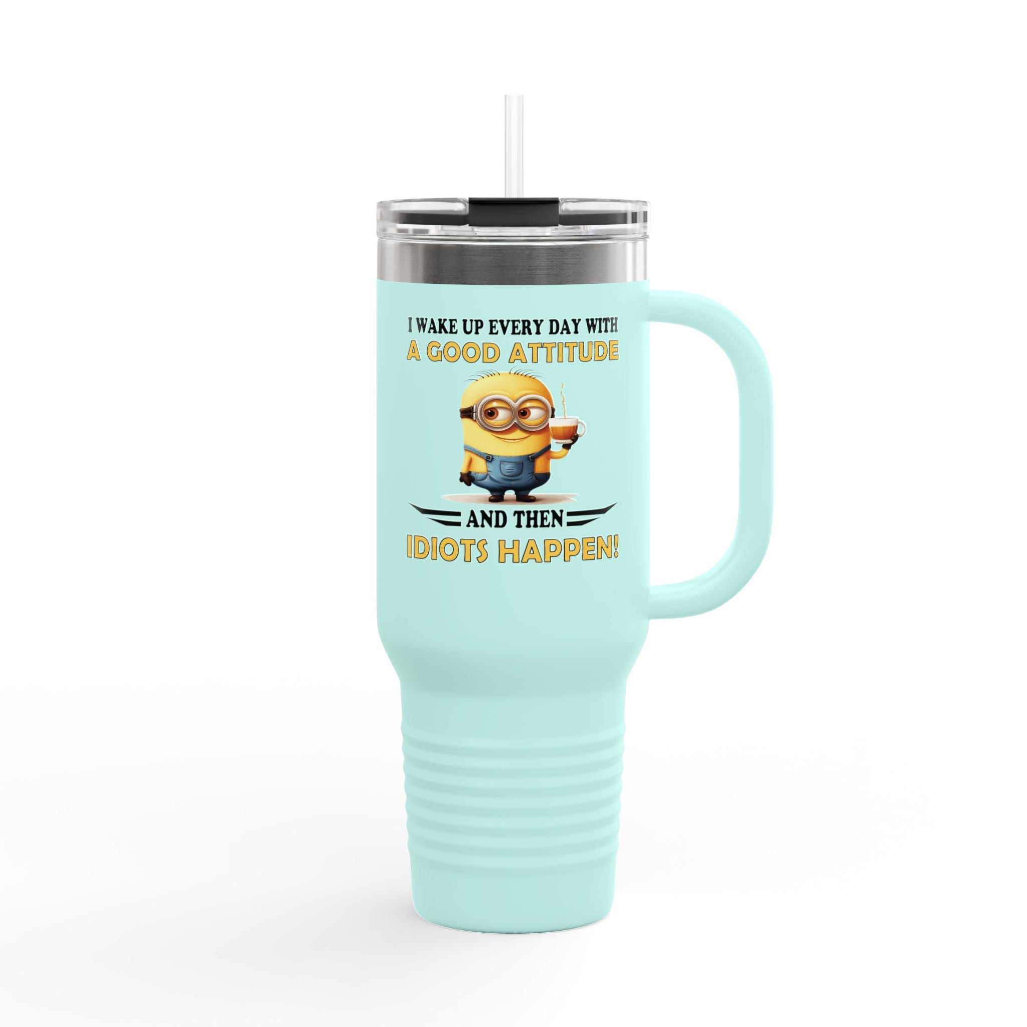 Funny Insulated Travel Mug | 40oz Coffee Cup with Humorous Minion Design | Perfect for Gifting, Home or Office Use, Insulated Drinkware