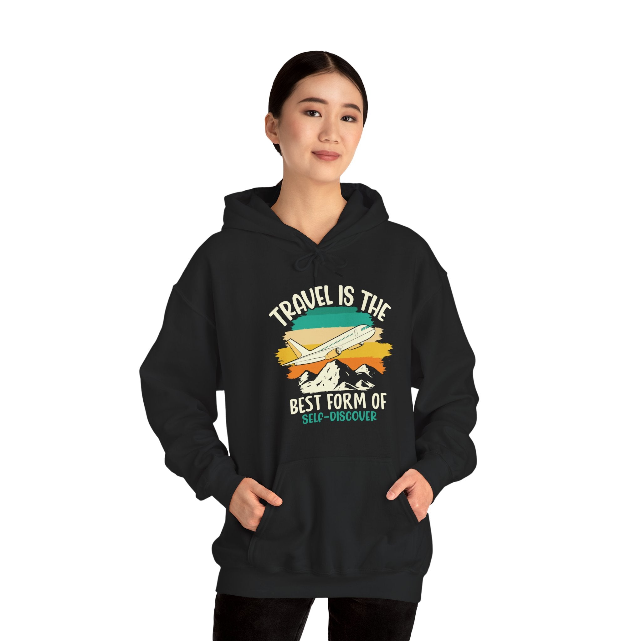 Travel is the best form of Discovery Unisex Heavy Blend™ Hoodie Sweatshirt