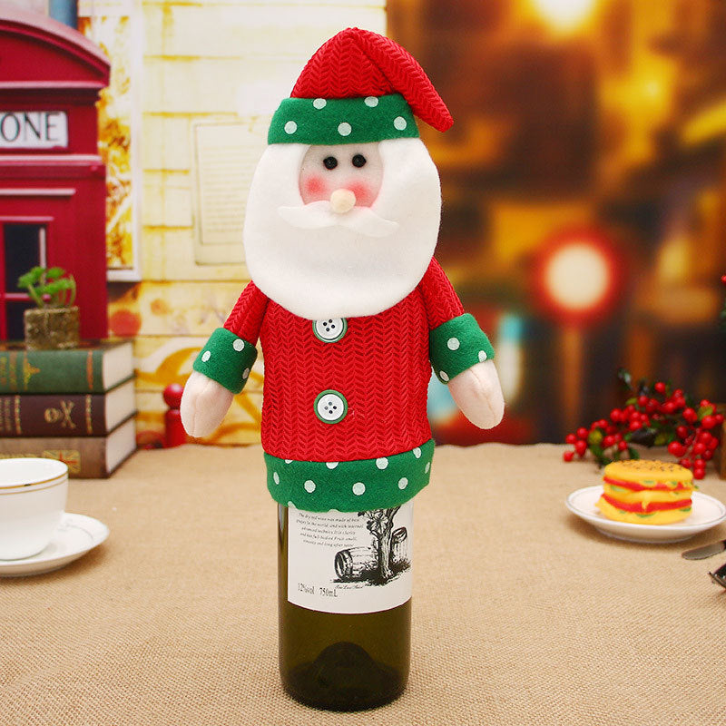 Christmas Wine Bottle Cover – Gnome or Santa Hat Decoration | Festive Holiday Table Décor, Gift Wrap Bag for Wine or Champagne