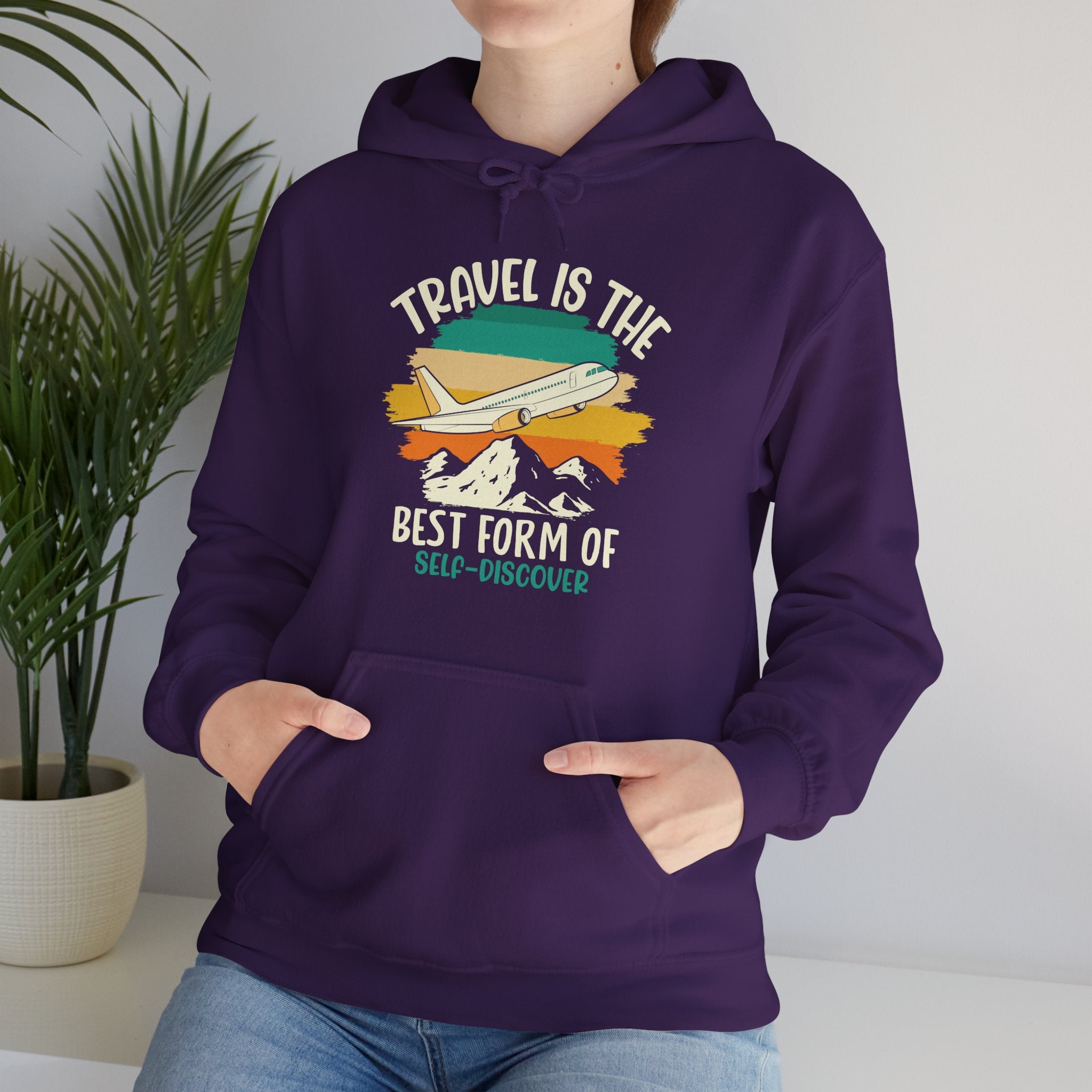 Travel is the best form of Discovery Unisex Heavy Blend™ Hoodie Sweatshirt