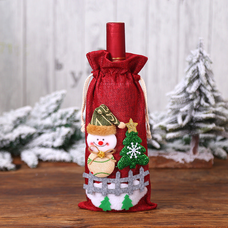 Christmas Wine Bottle Cover – Gnome or Santa Hat Decoration | Festive Holiday Table Décor, Gift Wrap Bag for Wine or Champagne