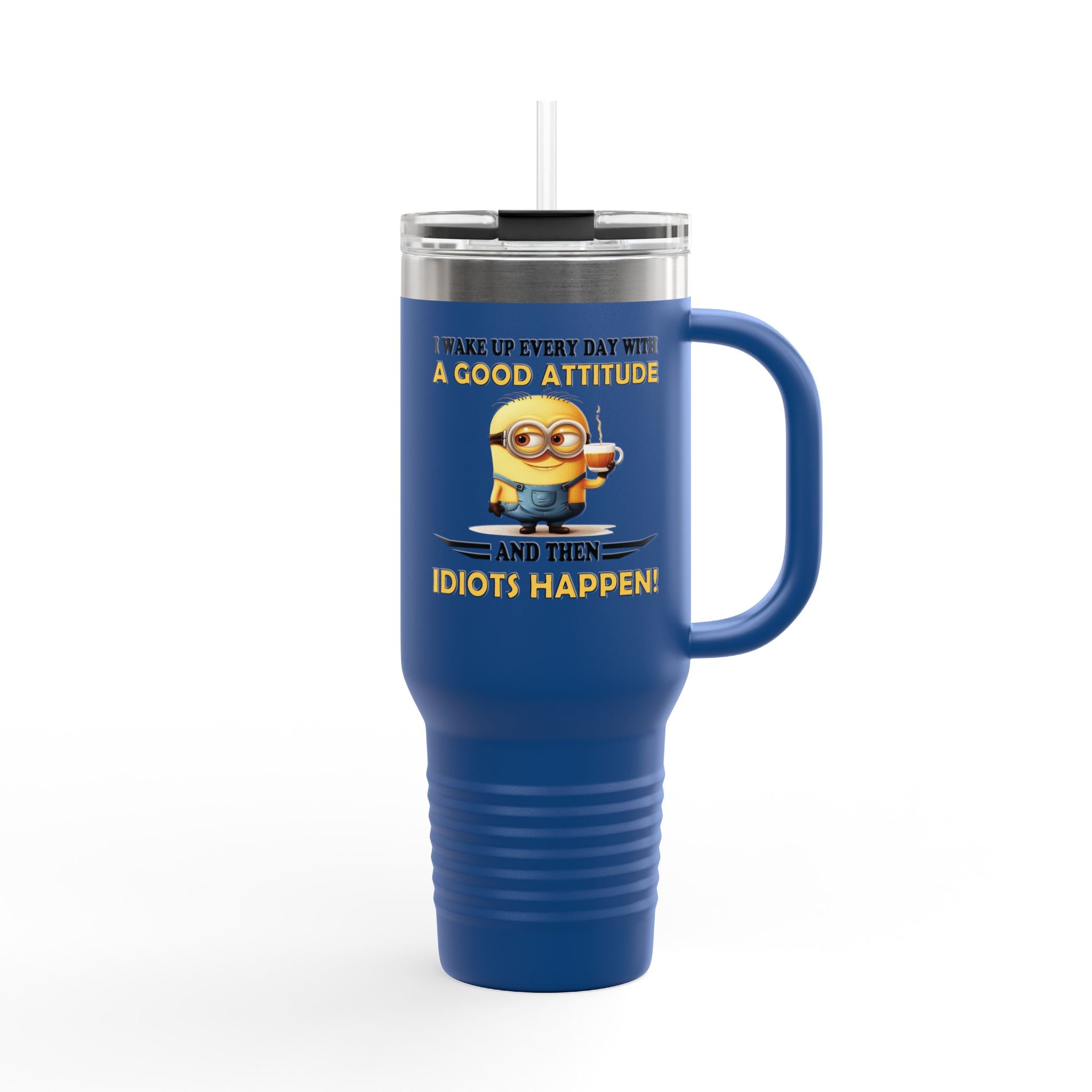 Funny Insulated Travel Mug | 40oz Coffee Cup with Humorous Minion Design | Perfect for Gifting, Home or Office Use, Insulated Drinkware