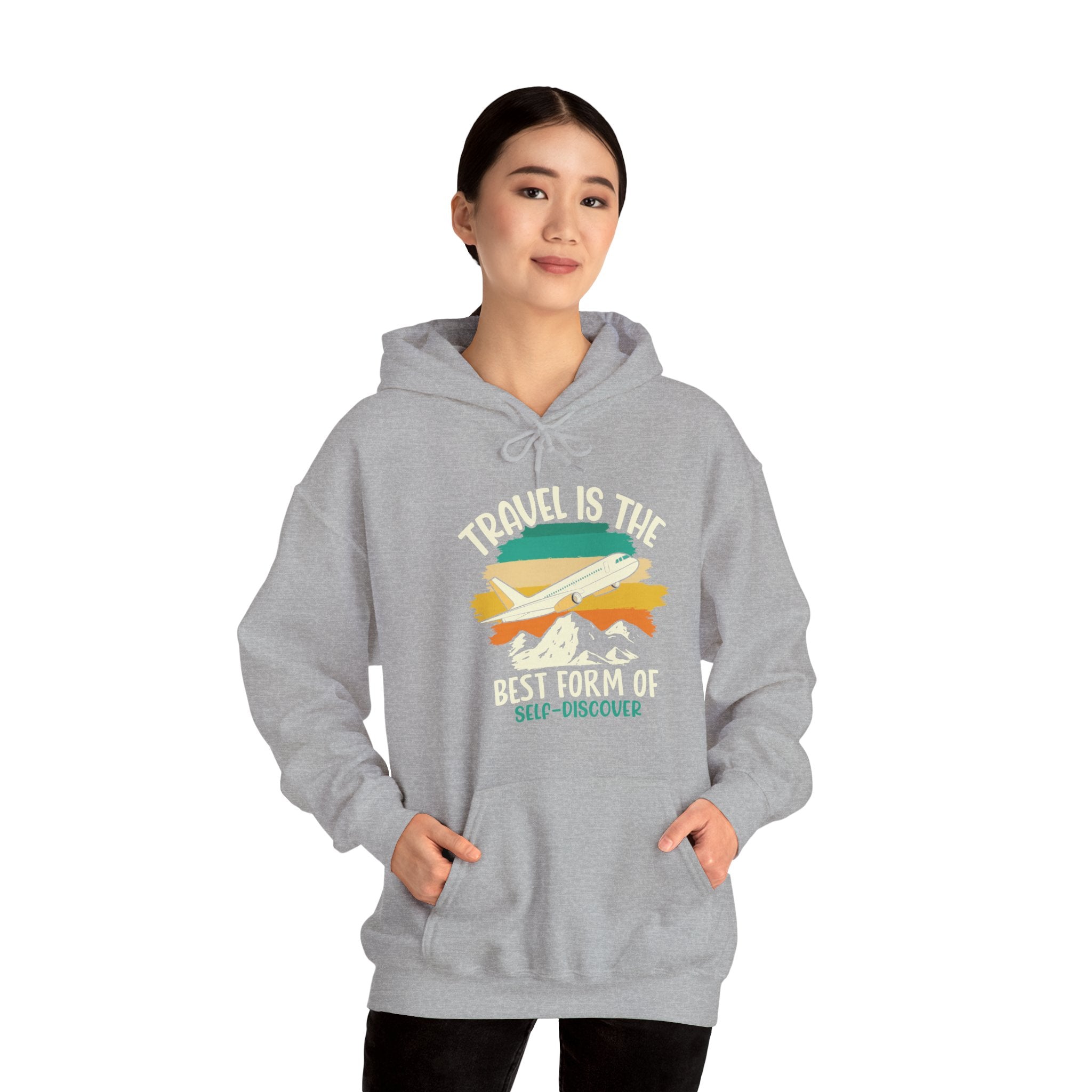 Travel is the best form of Discovery Unisex Heavy Blend™ Hoodie Sweatshirt