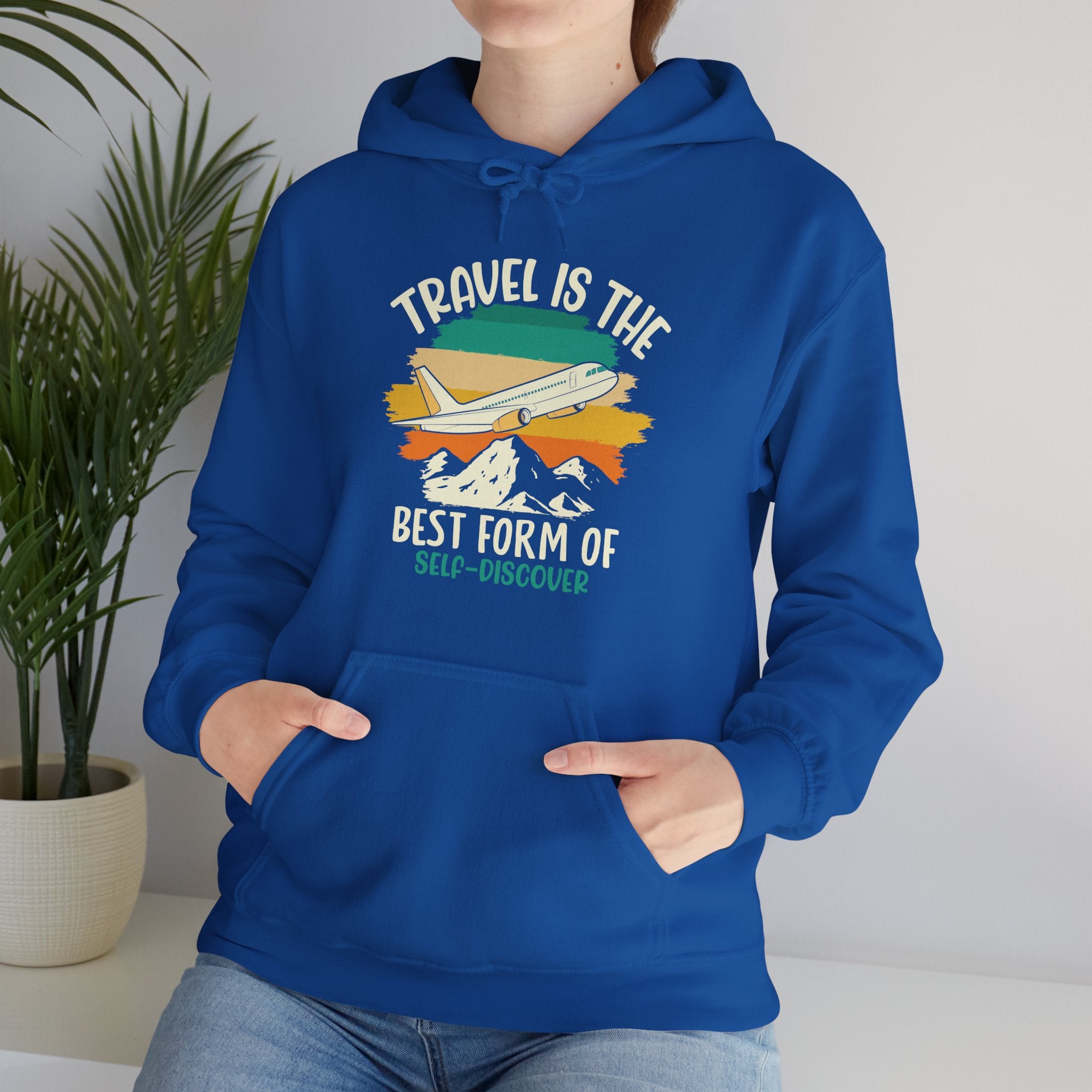 Travel is the best form of Discovery Unisex Heavy Blend™ Hoodie Sweatshirt