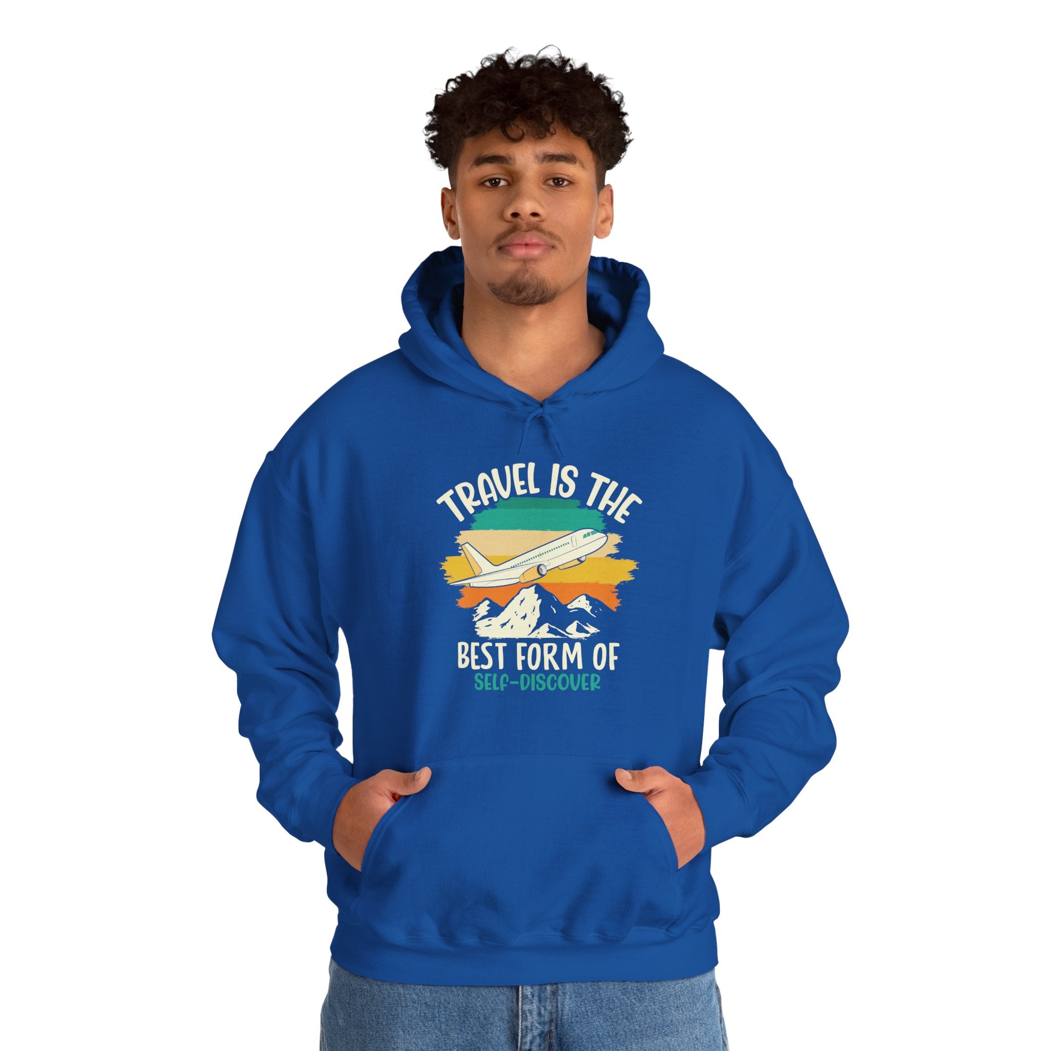 Travel is the best form of Discovery Unisex Heavy Blend™ Hoodie Sweatshirt