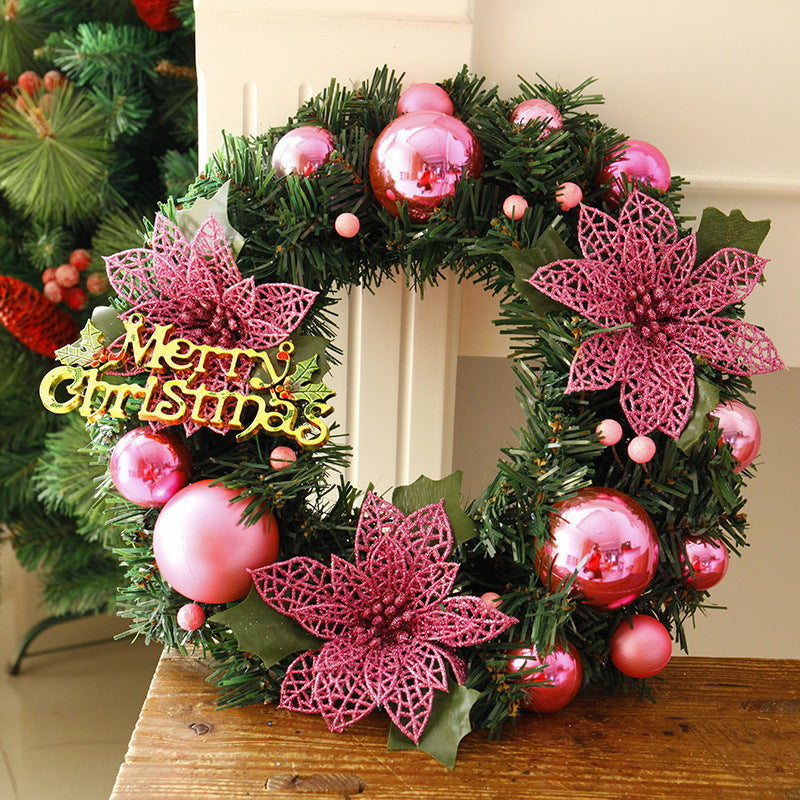 Christmas Wreath – Multicolor Plastic Holiday Door Decoration, Festive Front Door Decor, Seasonal Home Ornament for Winter Che