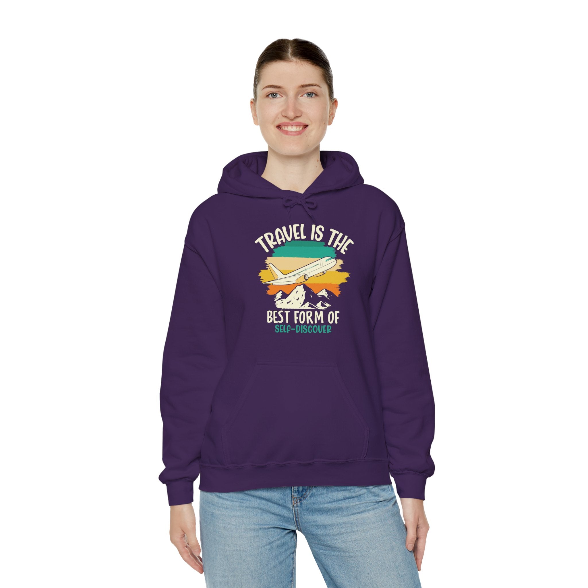 Travel is the best form of Discovery Unisex Heavy Blend™ Hoodie Sweatshirt