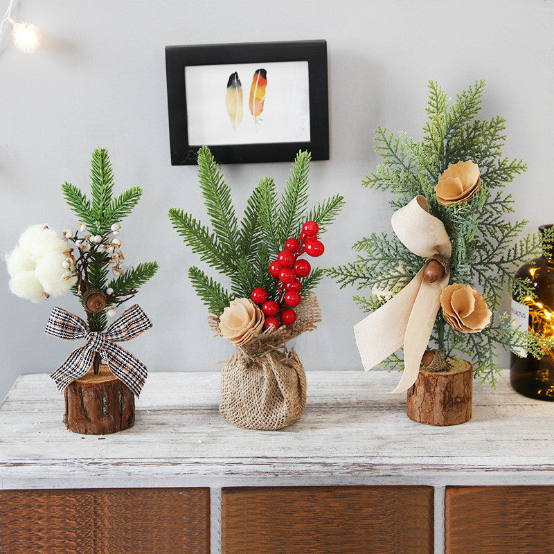 Mini Potted Christmas Tree – Small Faux Holiday Decoration | Eco-Friendly Desk, Window, or Office Décor (10–11” Tall)