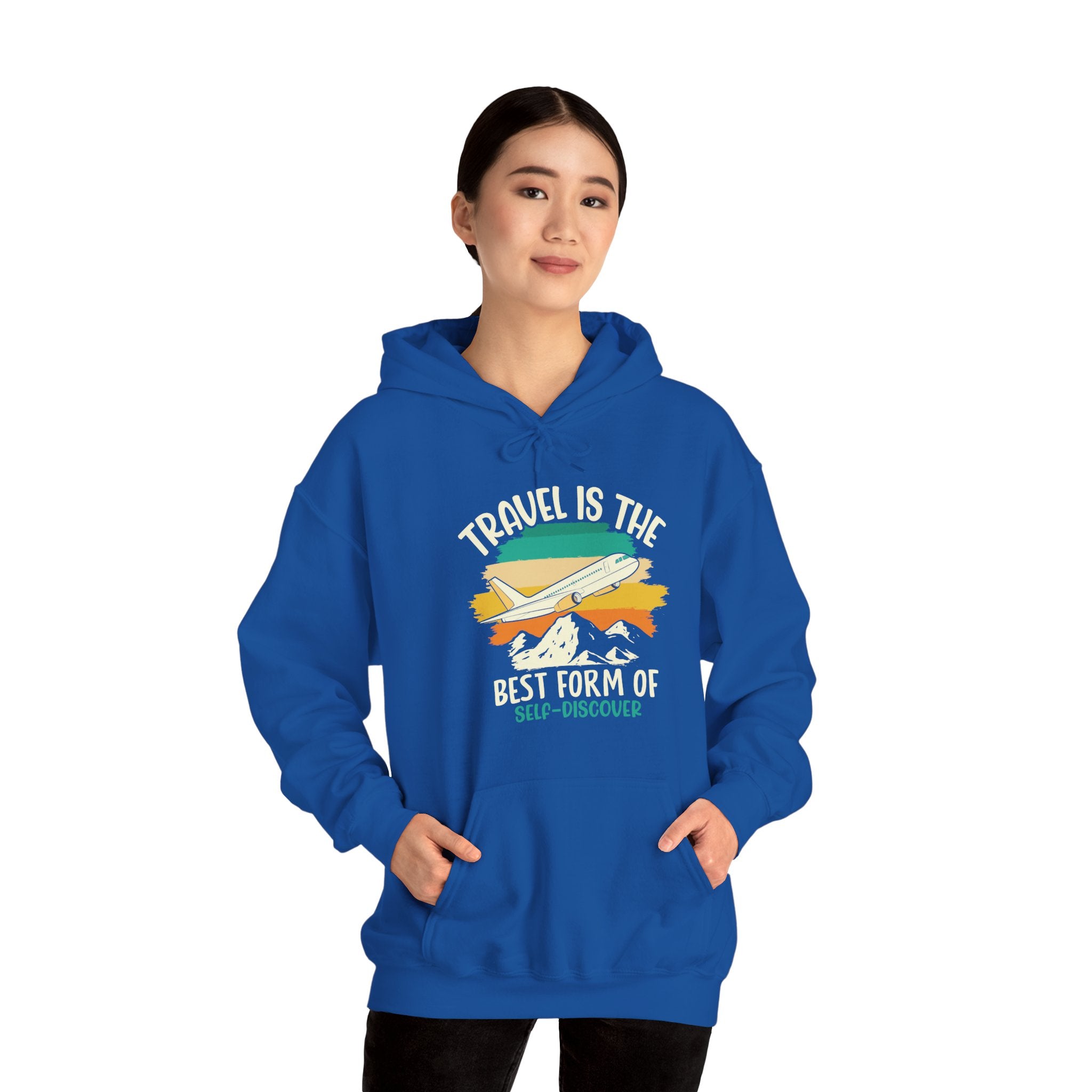 Travel is the best form of Discovery Unisex Heavy Blend™ Hoodie Sweatshirt