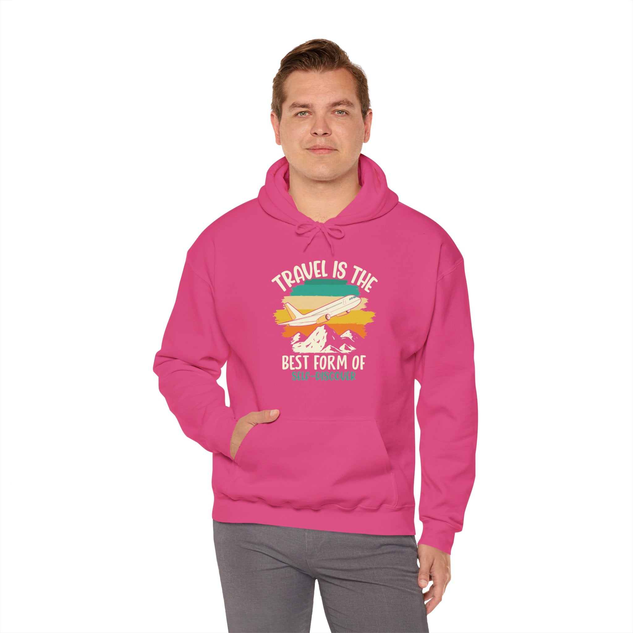 Travel is the best form of Discovery Unisex Heavy Blend™ Hoodie Sweatshirt