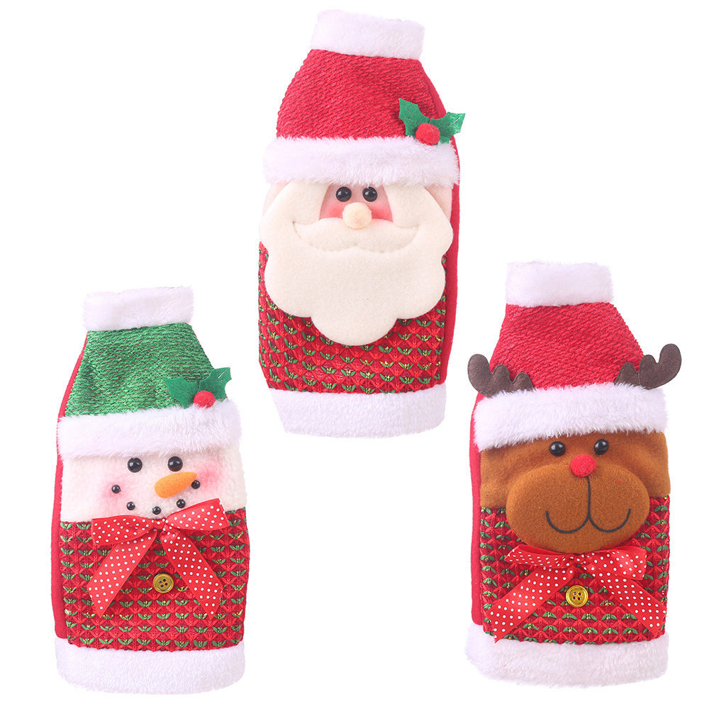 Christmas Wine Bottle Cover – Gnome or Santa Hat Decoration | Festive Holiday Table Décor, Gift Wrap Bag for Wine or Champagne
