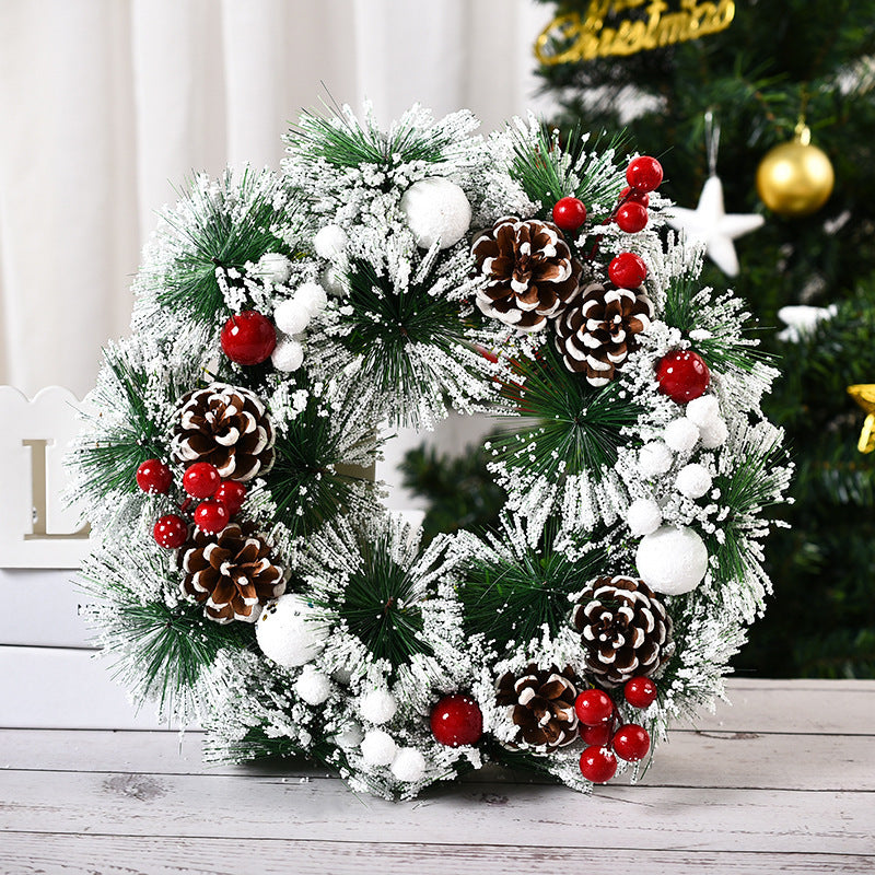 Christmas Wreath – PVC Pinecone & Berry Door Décor | Holiday Wall or Fireplace Decoration, Multiple Styles Available (12.6")