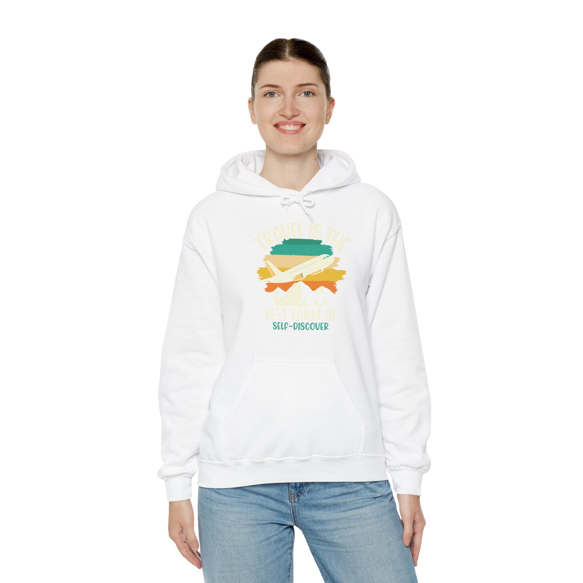 Travel is the best form of Discovery Unisex Heavy Blend™ Hoodie Sweatshirt