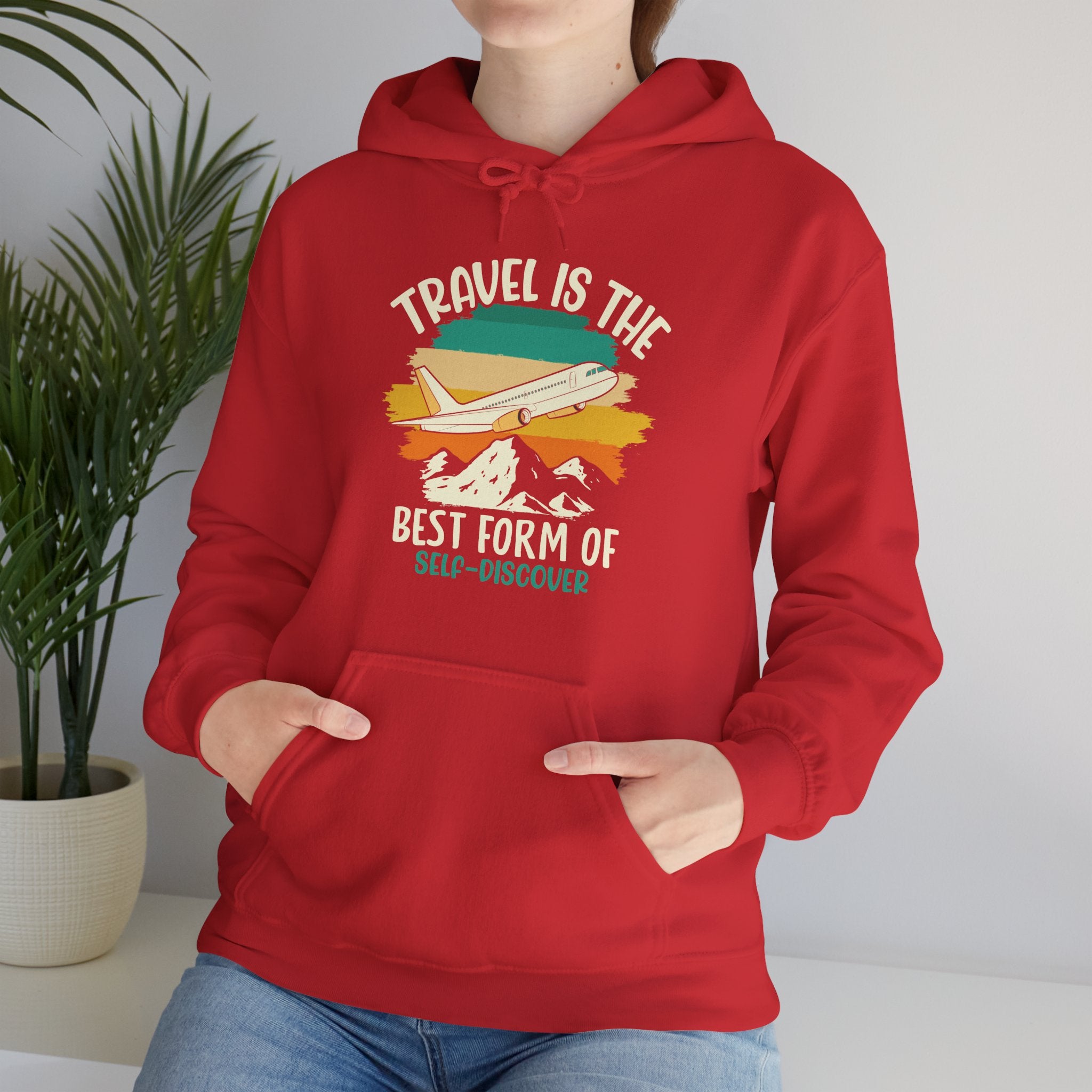 Travel is the best form of Discovery Unisex Heavy Blend™ Hoodie Sweatshirt