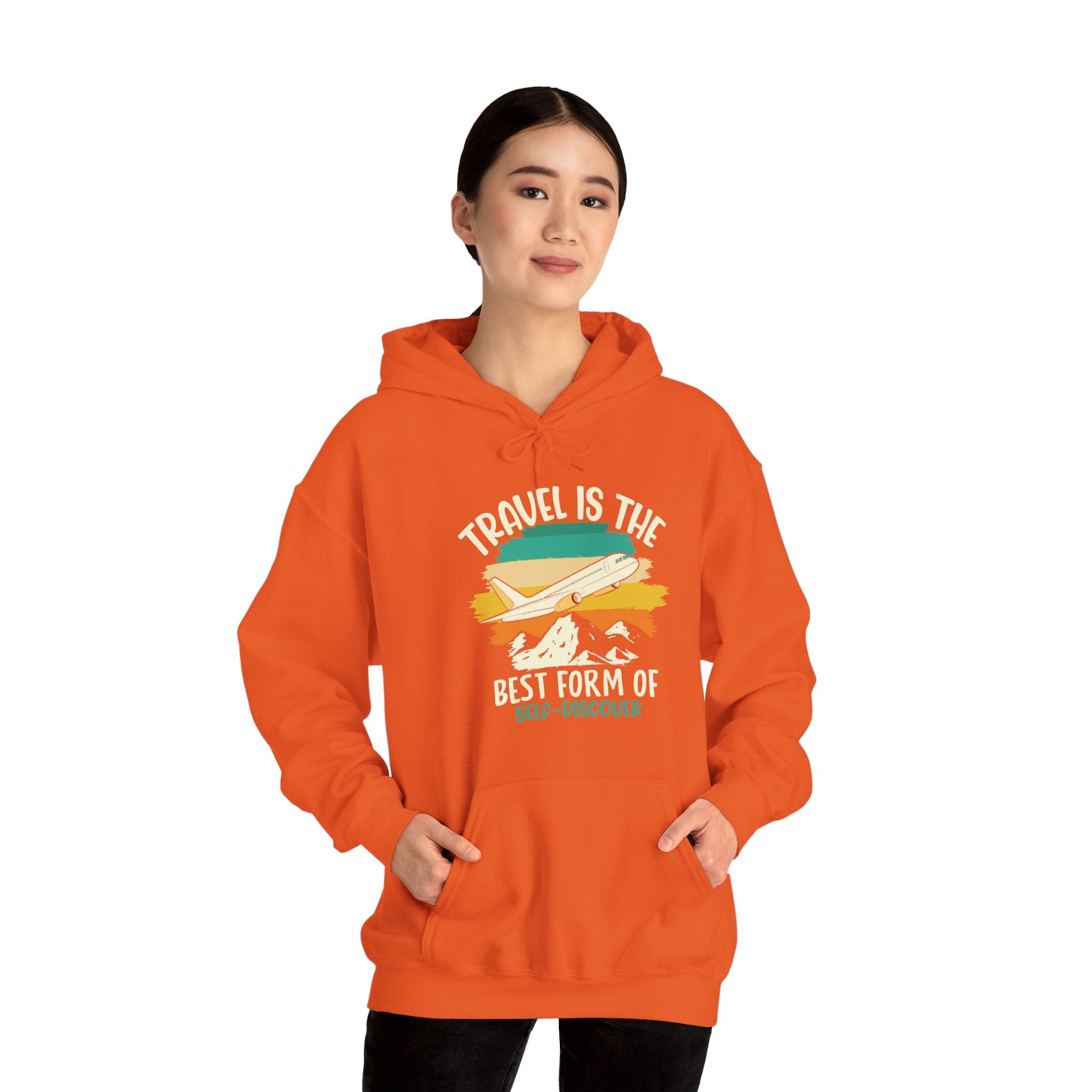 Travel is the best form of Discovery Unisex Heavy Blend™ Hoodie Sweatshirt