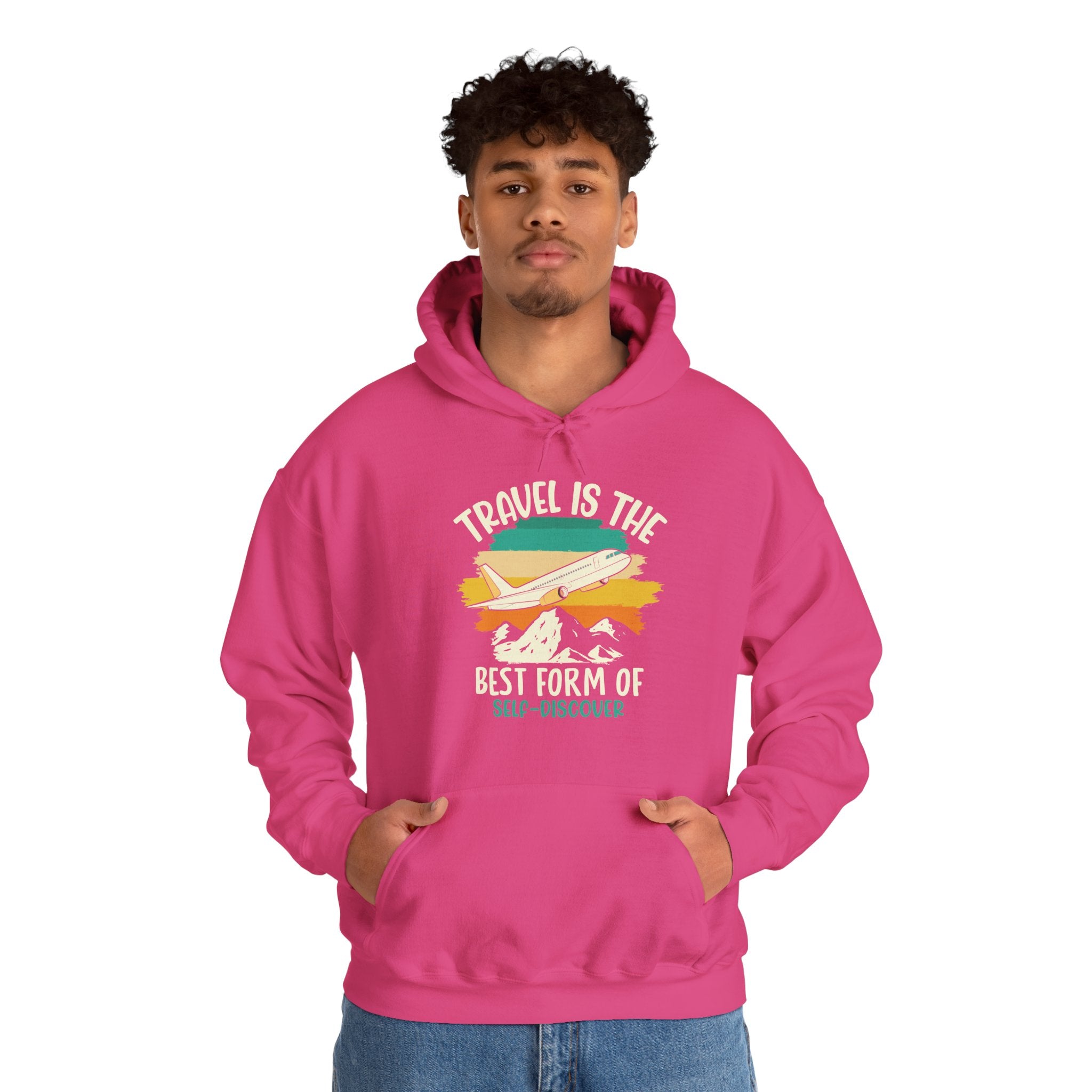 Travel is the best form of Discovery Unisex Heavy Blend™ Hoodie Sweatshirt