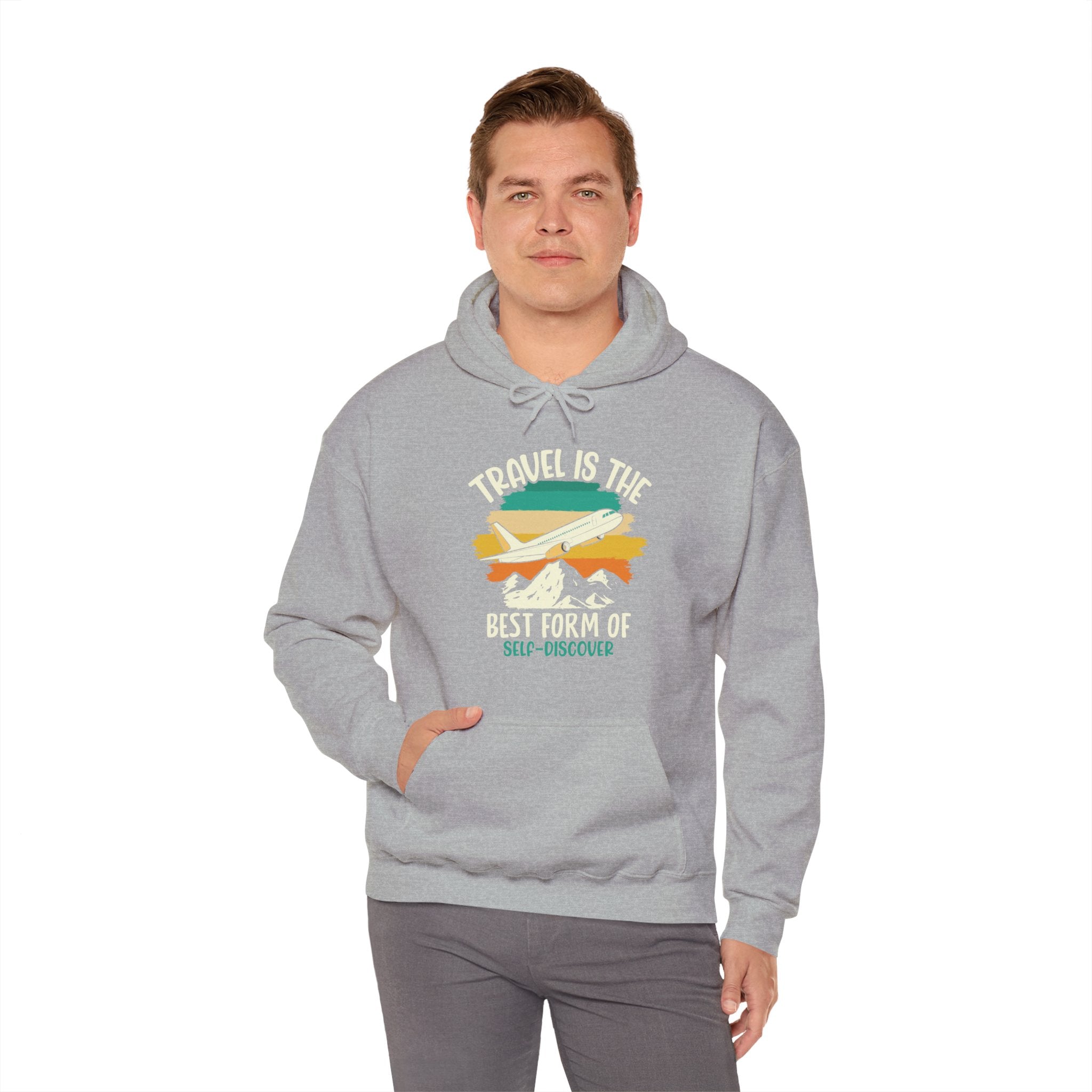 Travel is the best form of Discovery Unisex Heavy Blend™ Hoodie Sweatshirt