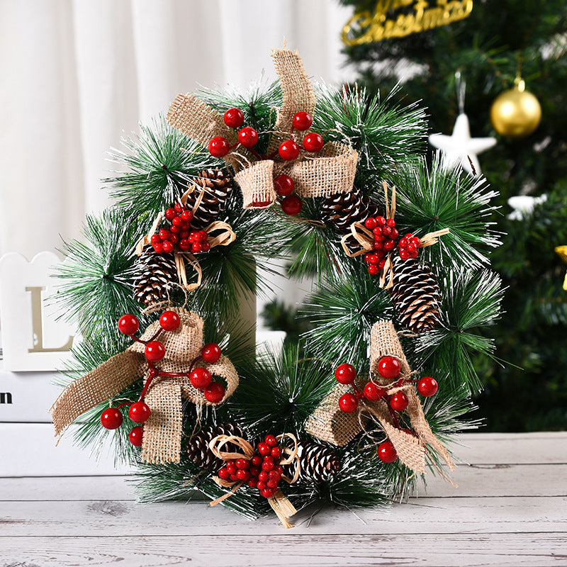 Christmas Wreath – PVC Pinecone & Berry Door Décor | Holiday Wall or Fireplace Decoration, Multiple Styles Available (12.6")