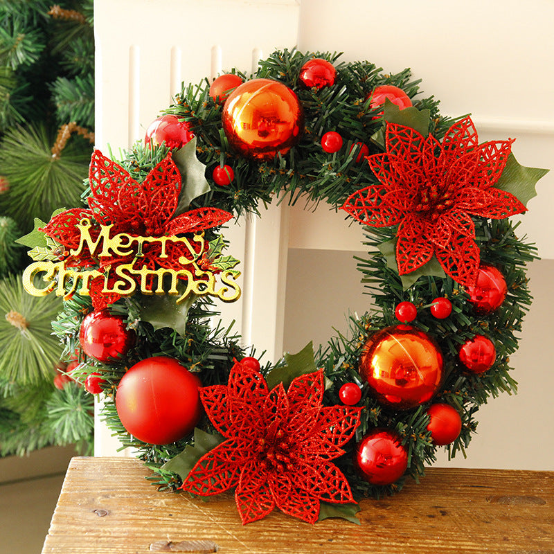 Christmas Wreath – Multicolor Plastic Holiday Door Decoration, Festive Front Door Decor, Seasonal Home Ornament for Winter Che