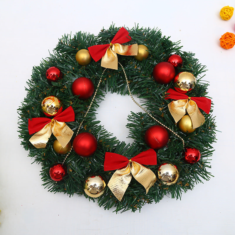 Wooden Christmas Wreath – Rustic Holiday Door Décor | Red Bow, Bells & Gift Designs | Festive 30cm (11.8”) Handmade-Style Decoration