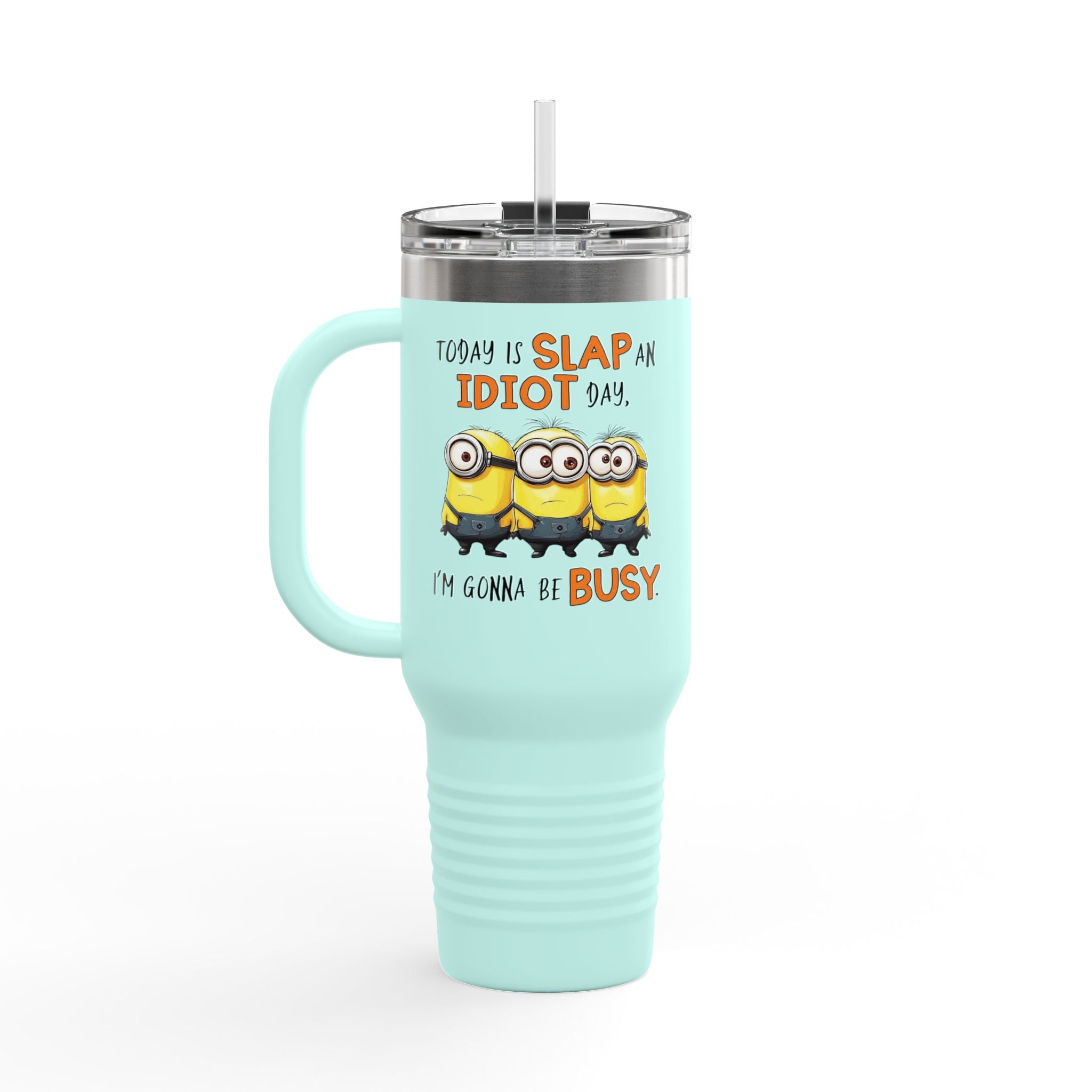Funny Minion Insulated Travel Mug, 40oz - Great for Work, Gifting, or Celebrations, Large Coffee Cup, Novelty Tea Tumbler, Unique Traveler