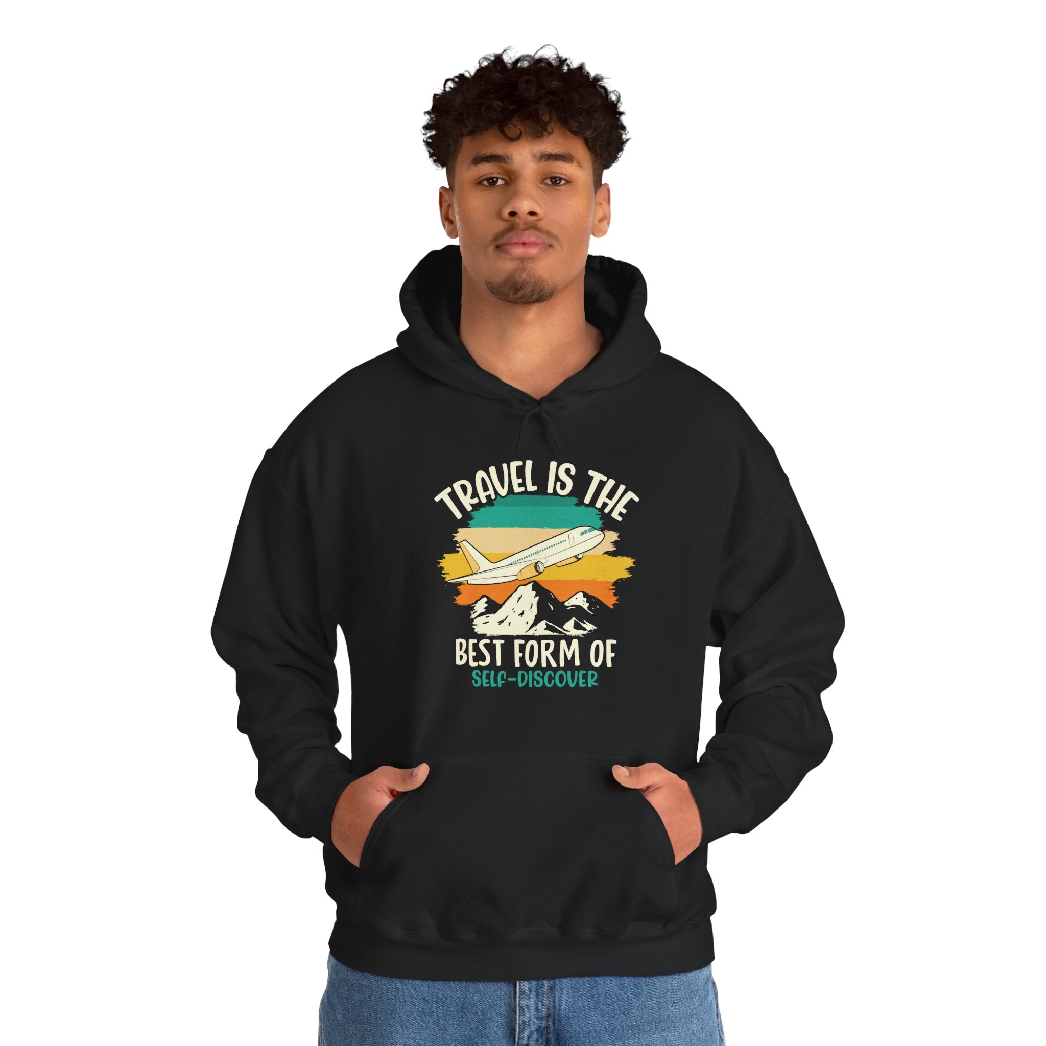 Travel is the best form of Discovery Unisex Heavy Blend™ Hoodie Sweatshirt