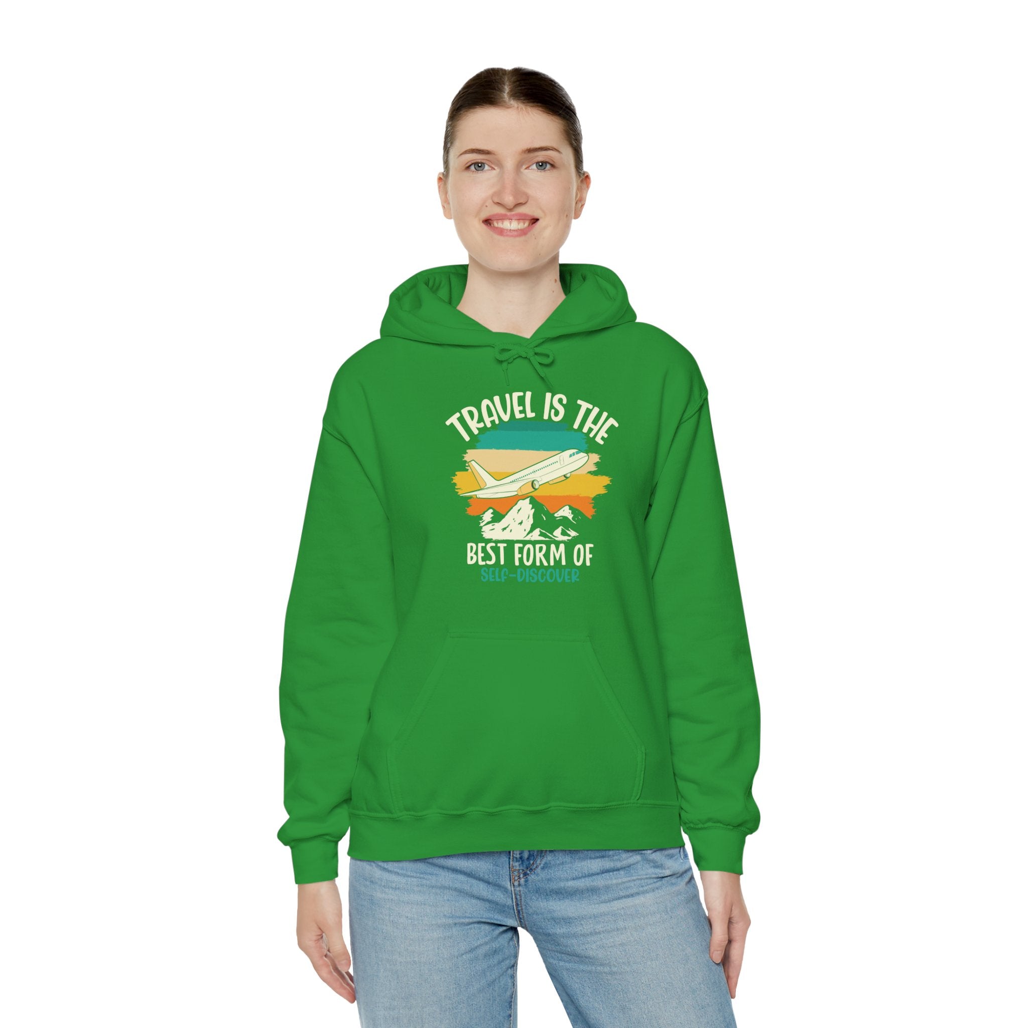 Travel is the best form of Discovery Unisex Heavy Blend™ Hoodie Sweatshirt