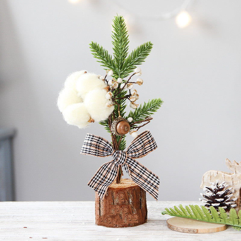 Mini Potted Christmas Tree – Small Faux Holiday Decoration | Eco-Friendly Desk, Window, or Office Décor (10–11” Tall)