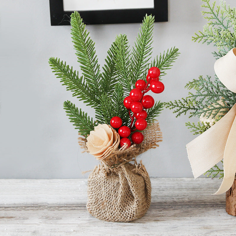Mini Potted Christmas Tree – Small Faux Holiday Decoration | Eco-Friendly Desk, Window, or Office Décor (10–11” Tall)