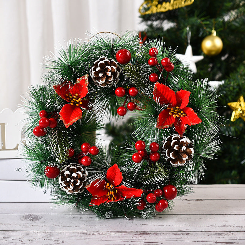 Christmas Wreath – PVC Pinecone & Berry Door Décor | Holiday Wall or Fireplace Decoration, Multiple Styles Available (12.6")