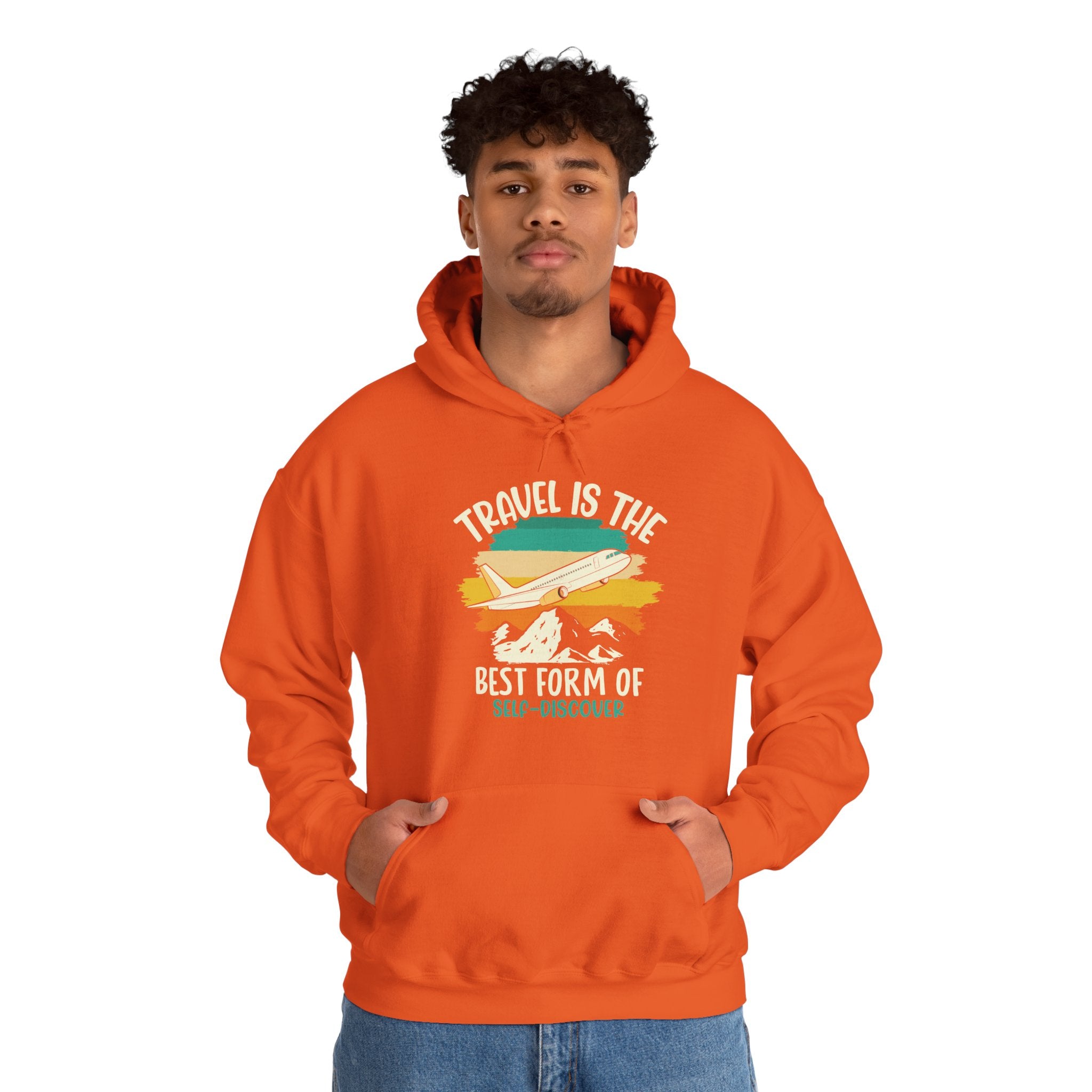 Travel is the best form of Discovery Unisex Heavy Blend™ Hoodie Sweatshirt