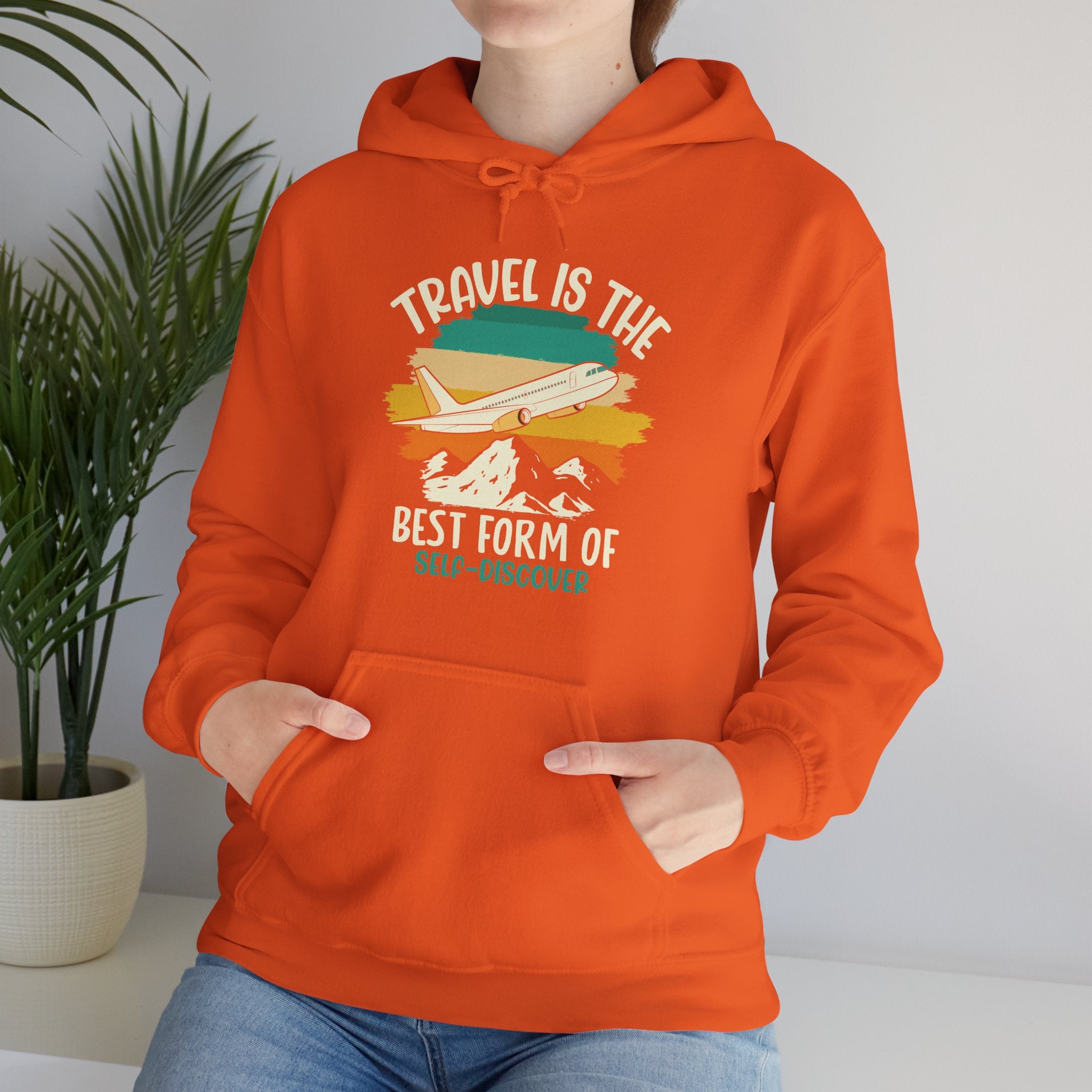 Travel is the best form of Discovery Unisex Heavy Blend™ Hoodie Sweatshirt