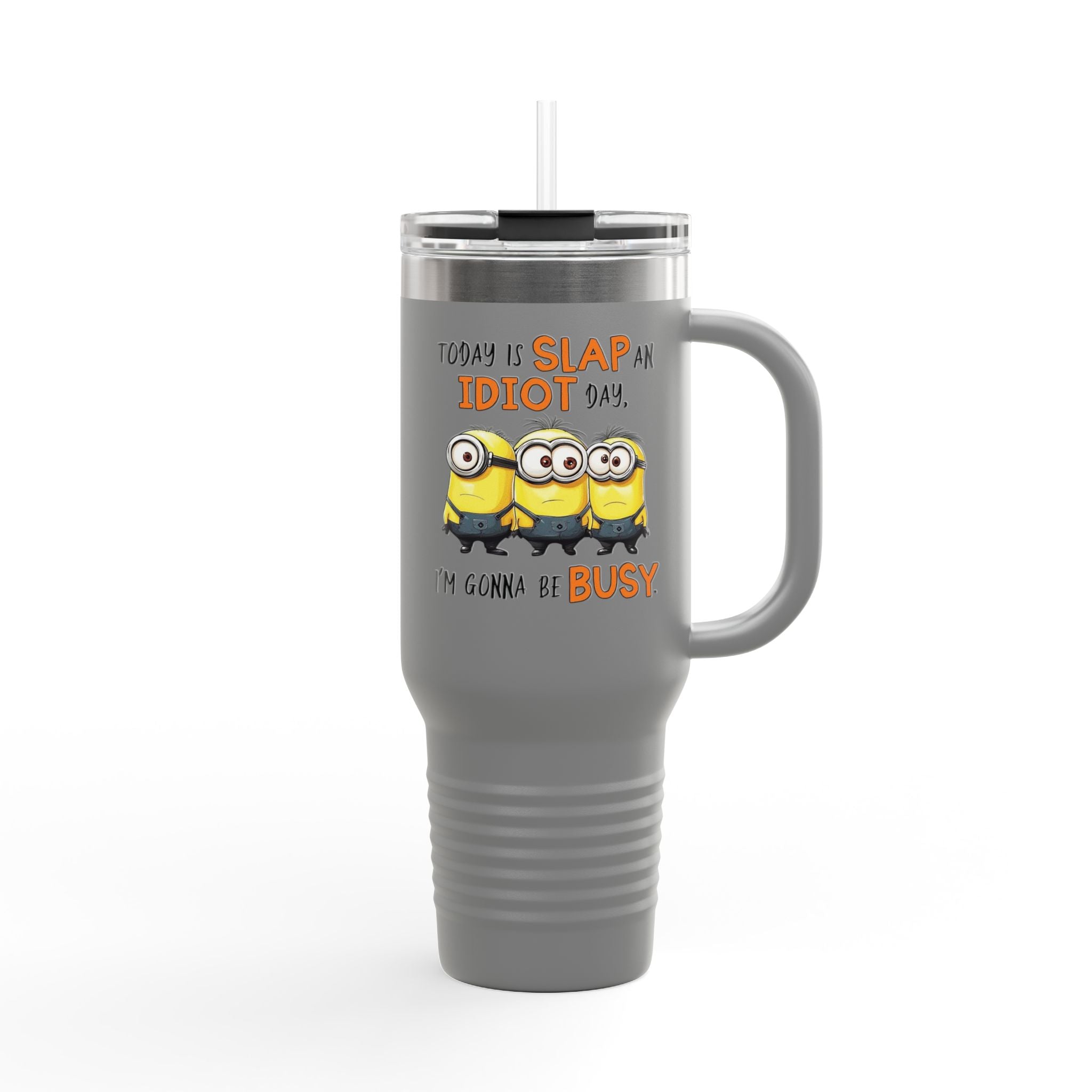 Funny Minion Insulated Travel Mug, 40oz - Great for Work, Gifting, or Celebrations, Large Coffee Cup, Novelty Tea Tumbler, Unique Traveler