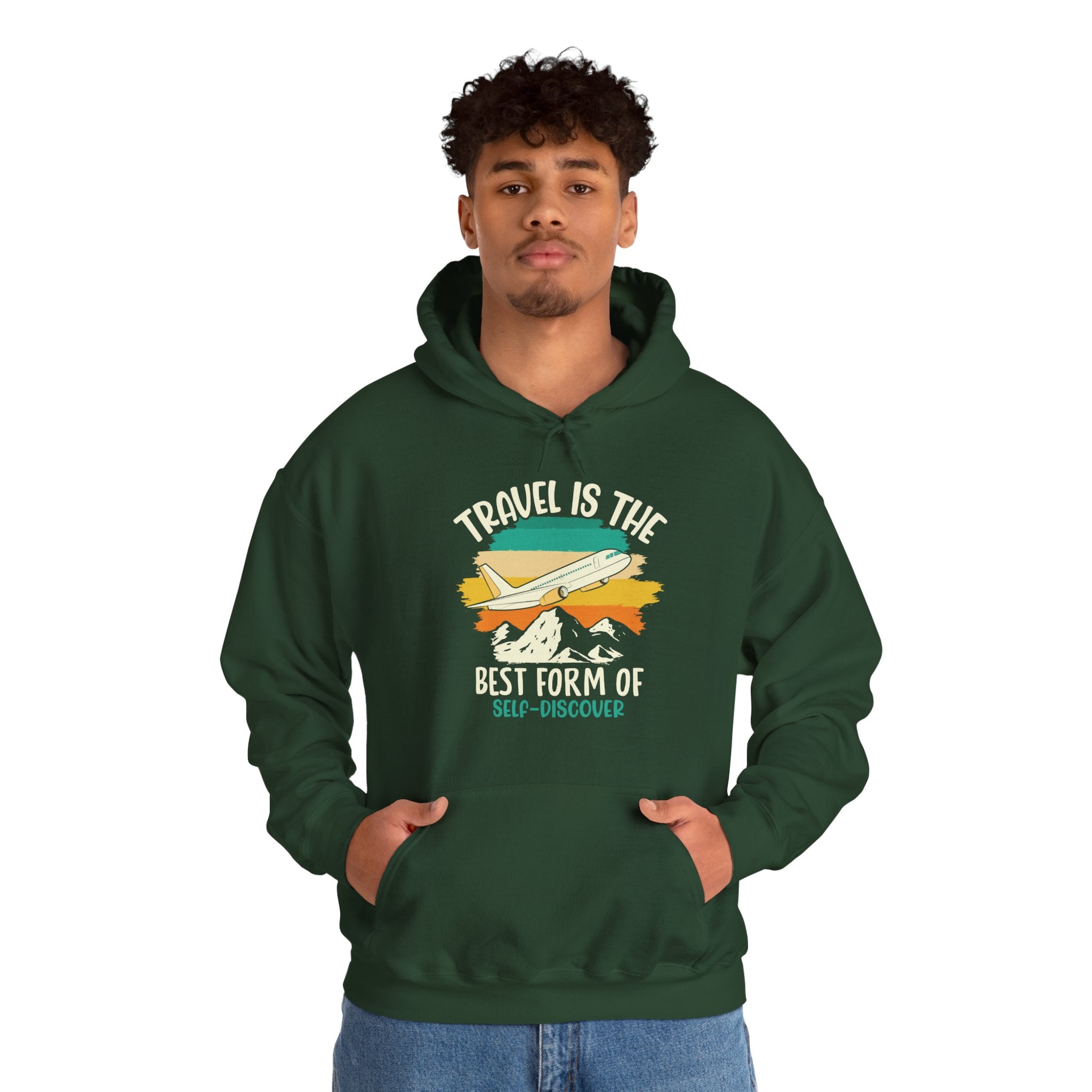 Travel is the best form of Discovery Unisex Heavy Blend™ Hoodie Sweatshirt