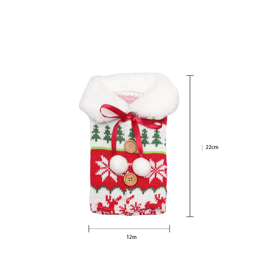 Christmas Wine Bottle Cover – Gnome or Santa Hat Decoration | Festive Holiday Table Décor, Gift Wrap Bag for Wine or Champagne