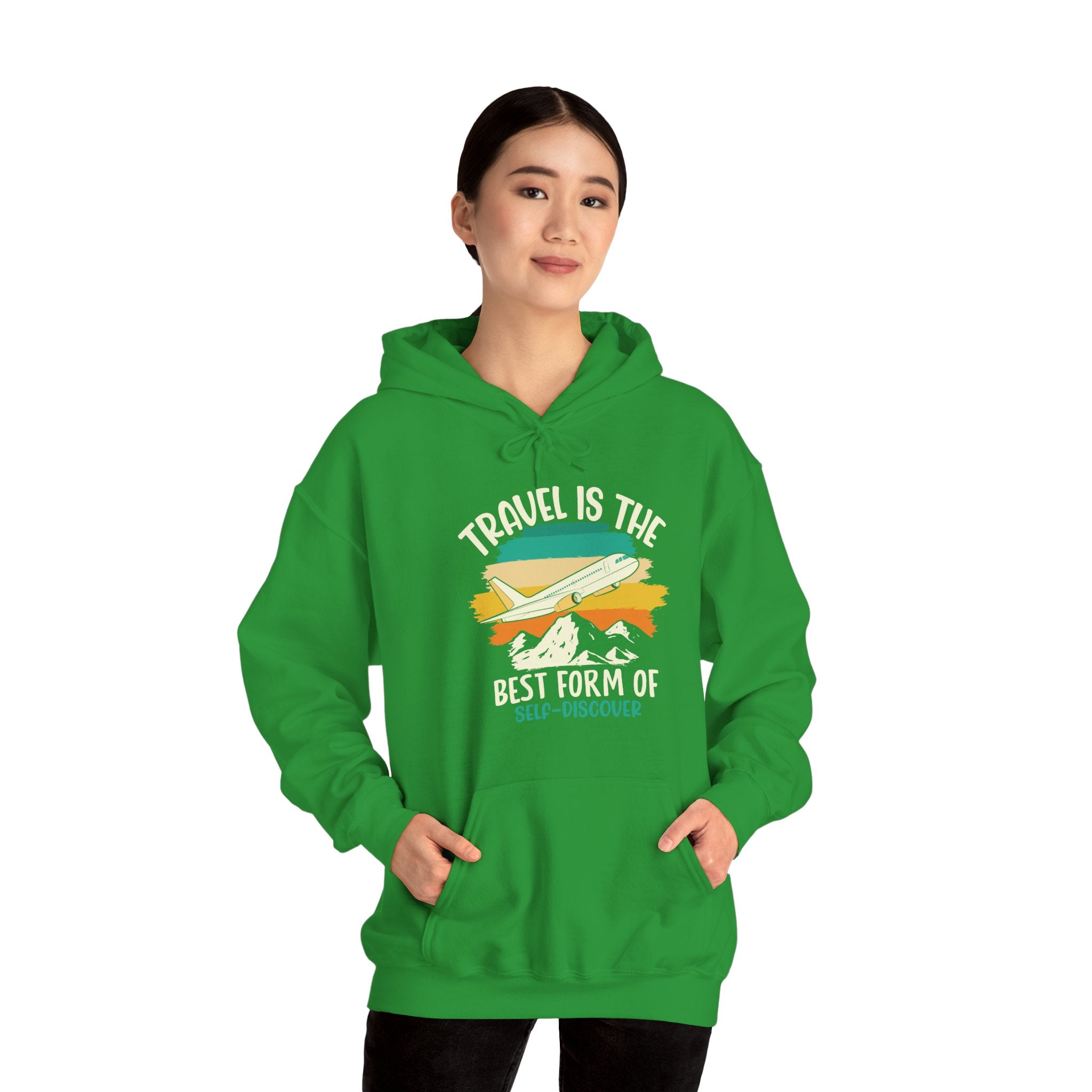Travel is the best form of Discovery Unisex Heavy Blend™ Hoodie Sweatshirt