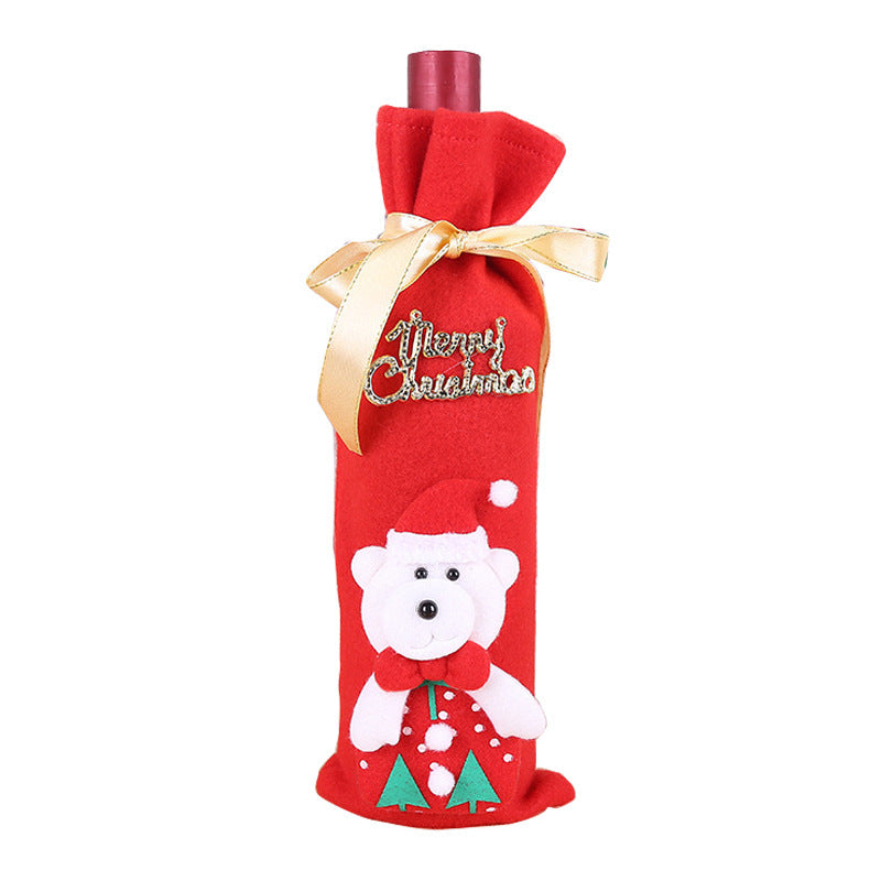 Christmas Wine Bottle Cover – Gnome or Santa Hat Decoration | Festive Holiday Table Décor, Gift Wrap Bag for Wine or Champagne