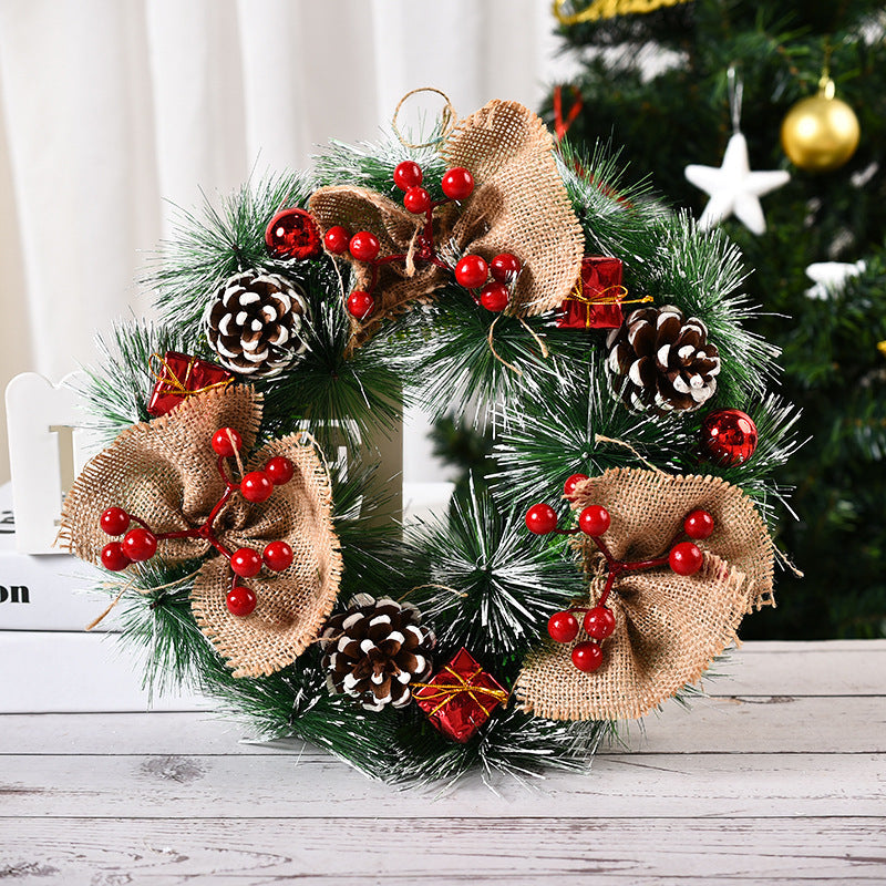 Christmas Wreath – PVC Pinecone & Berry Door Décor | Holiday Wall or Fireplace Decoration, Multiple Styles Available (12.6")
