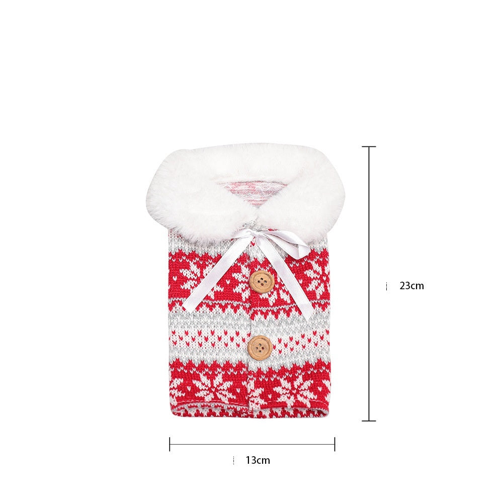 Christmas Wine Bottle Cover – Gnome or Santa Hat Decoration | Festive Holiday Table Décor, Gift Wrap Bag for Wine or Champagne