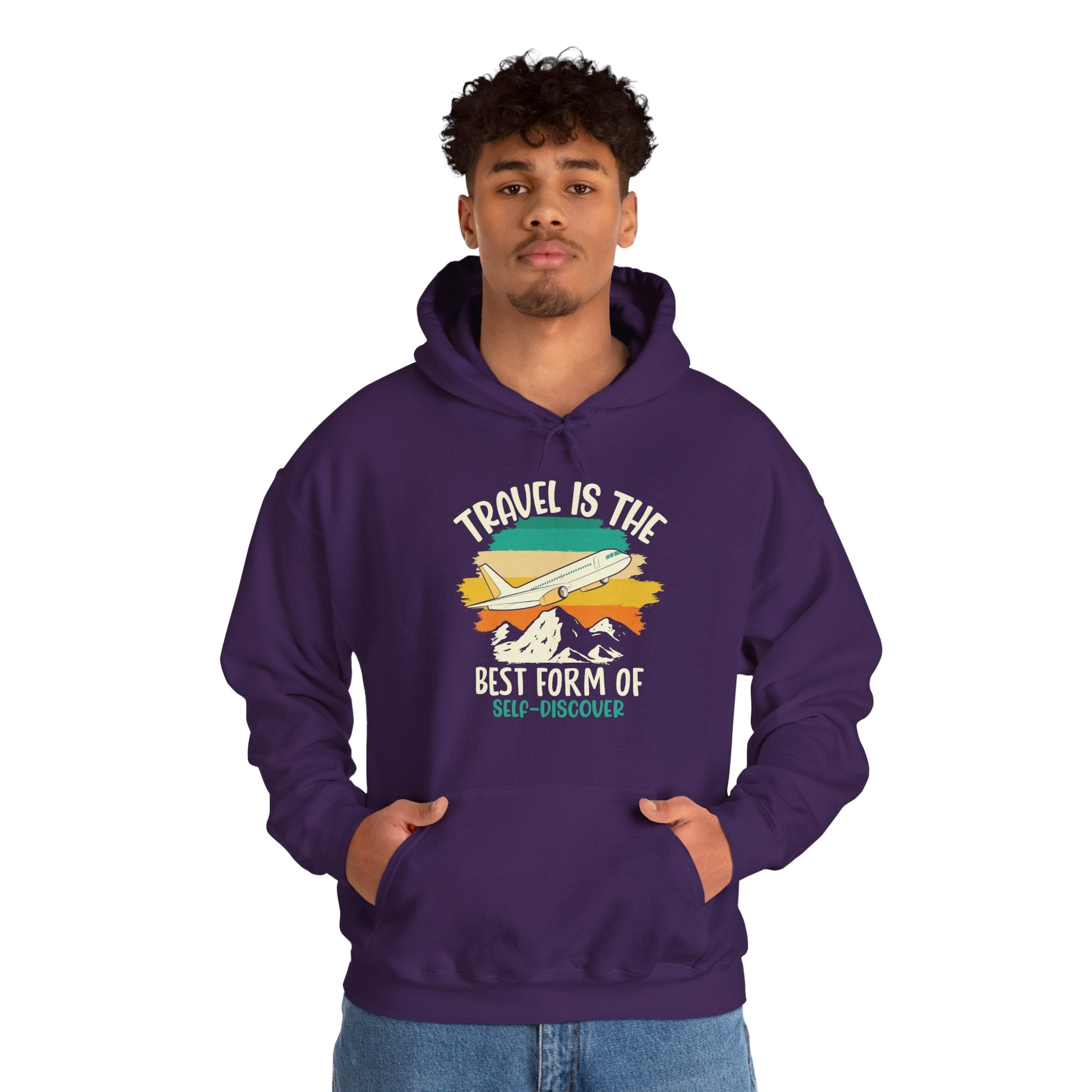 Travel is the best form of Discovery Unisex Heavy Blend™ Hoodie Sweatshirt